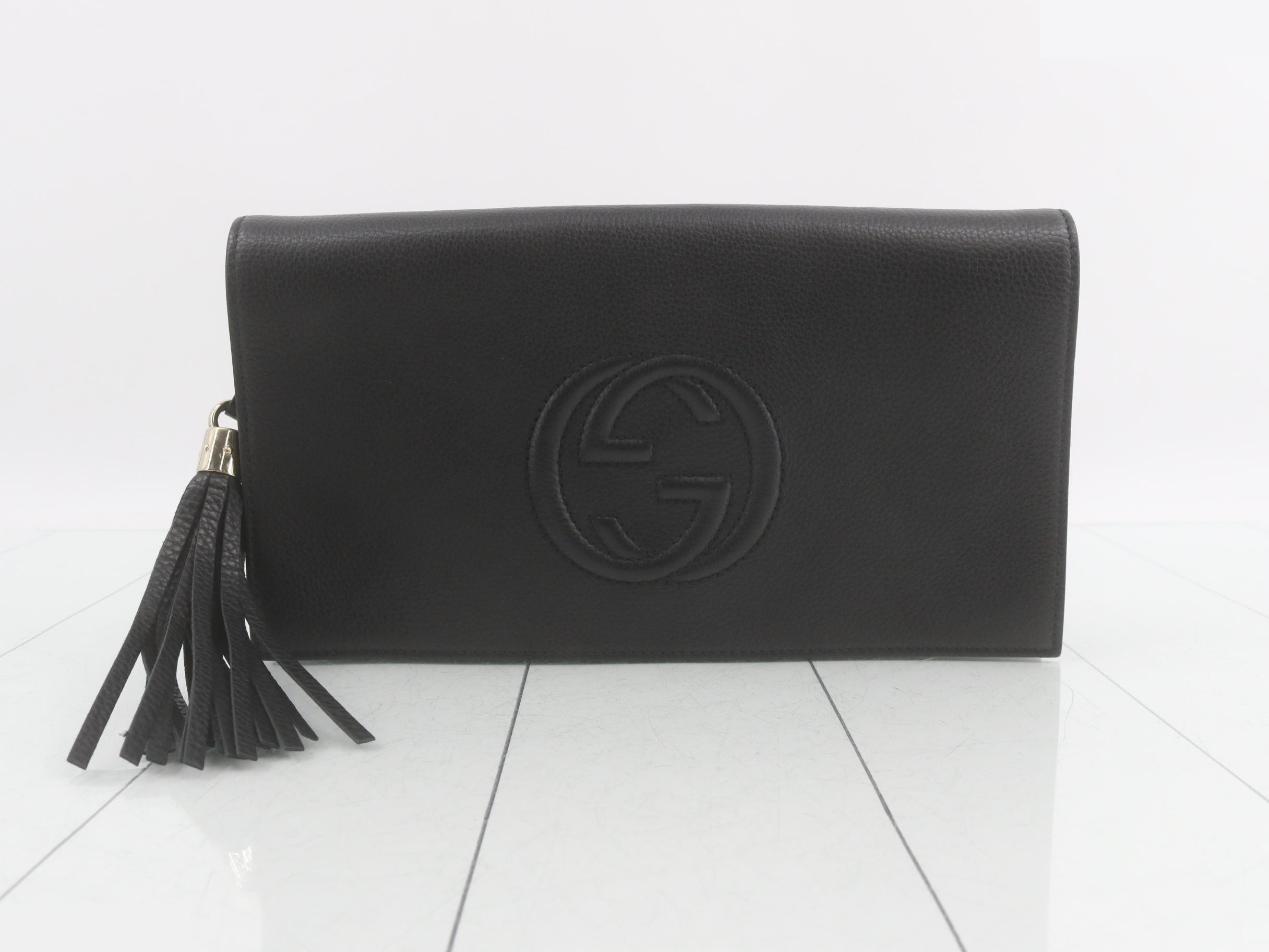 Soho Leather Tassel Clutch Bag