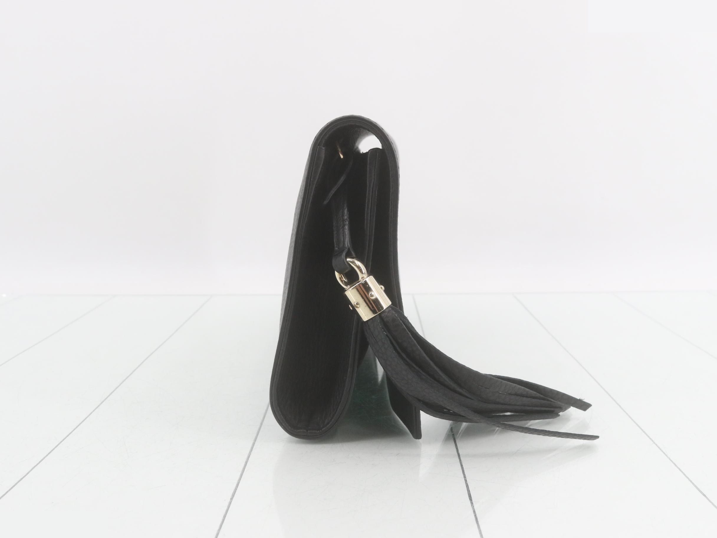 Soho Leather Tassel Clutch Bag — view 4
