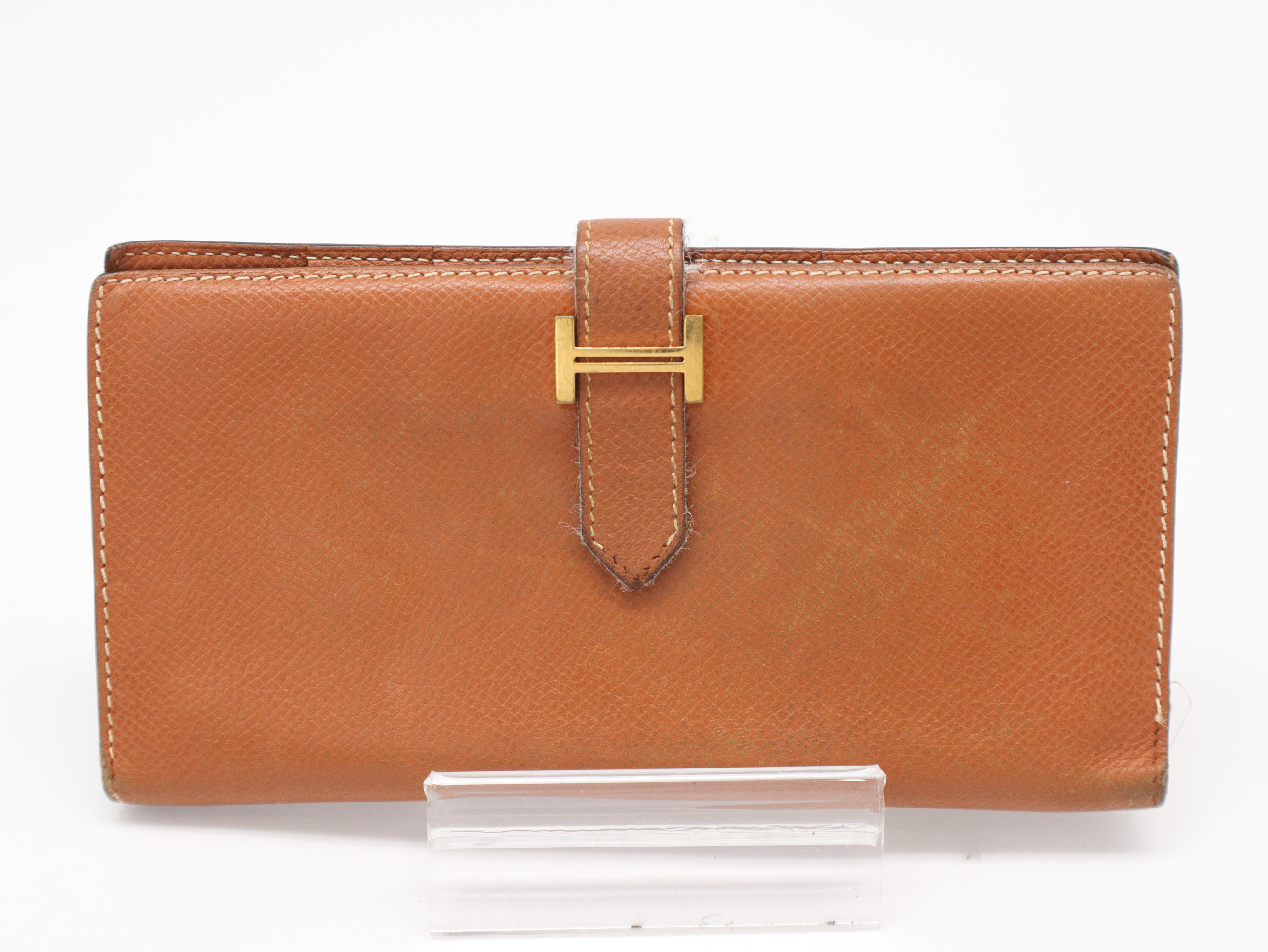Bearn I stamp Chevre brown long wallet