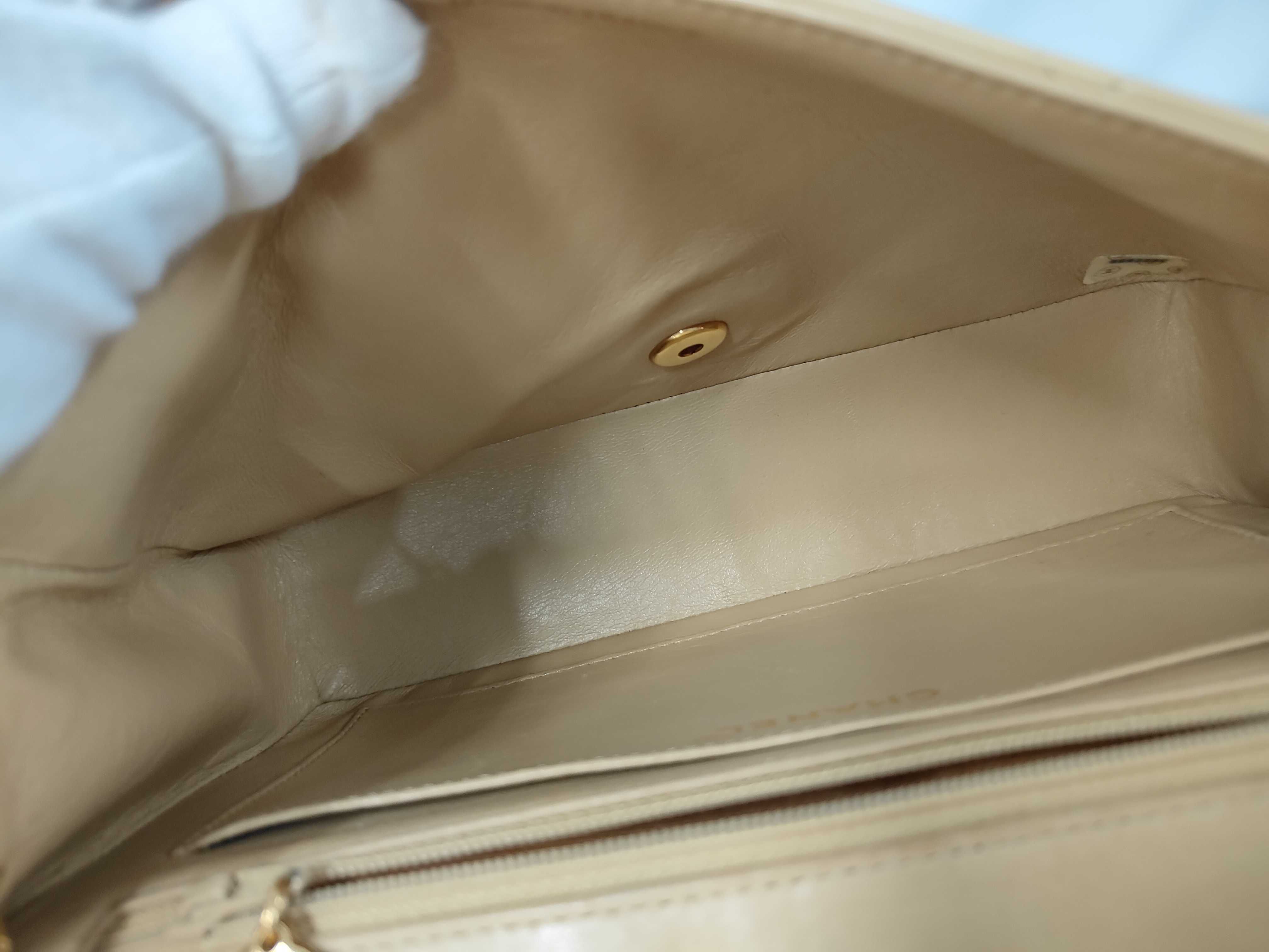 Diana Lamb Chain Shoulder Bag (Beige) — view 7