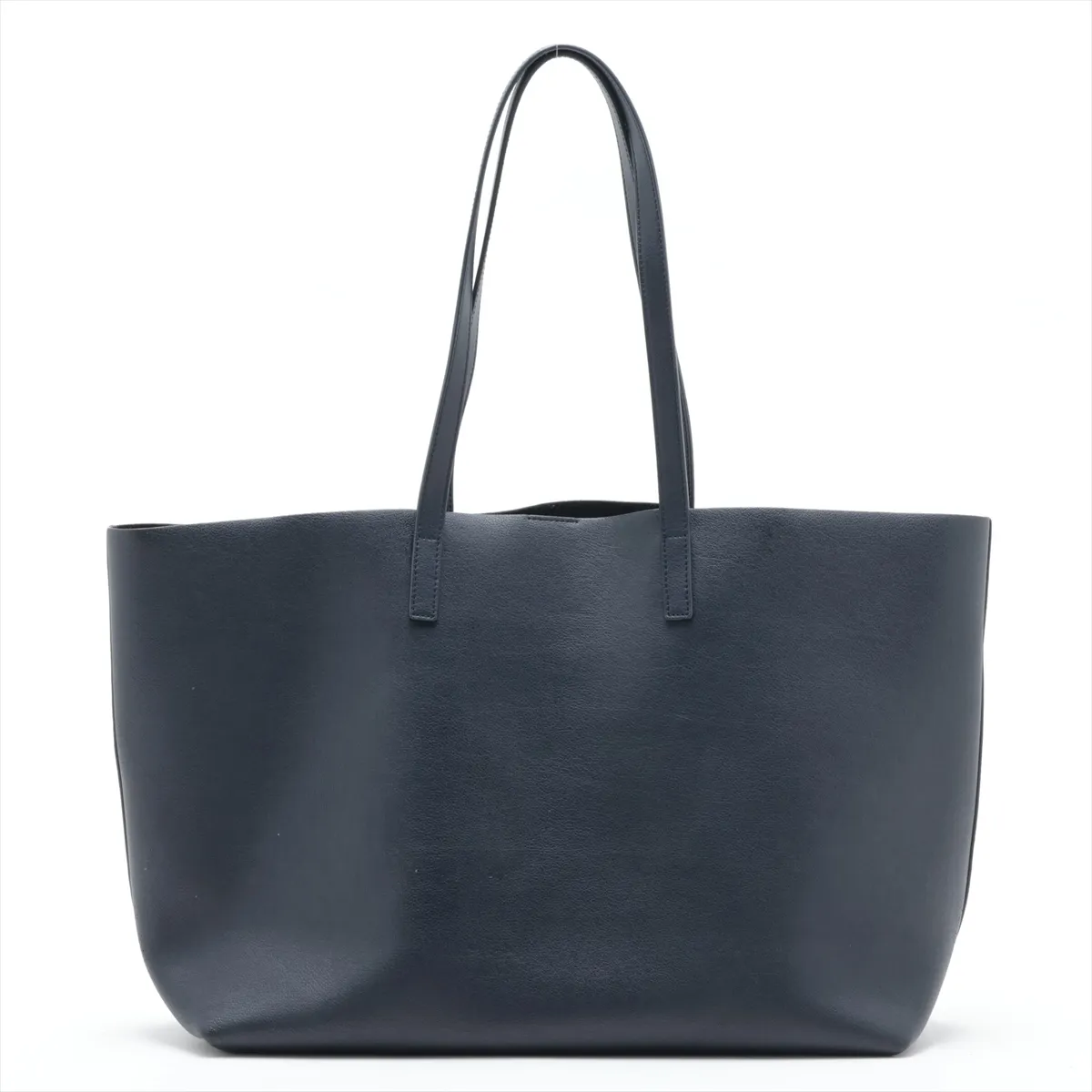 Sac Shopping 394195 Leather Tote Bag, Navy — view 2