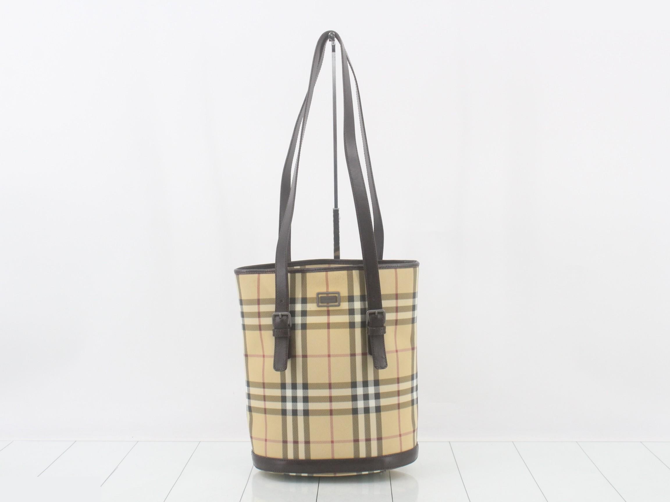 Nova Check Bucket Tote Bag with Dust Bag