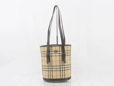 Nova Check Bucket Tote Bag with Dust Bag