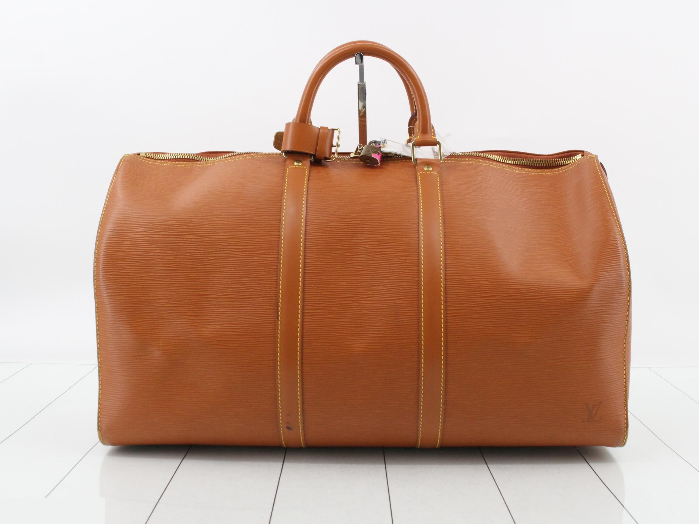 Epi Keepall 50 Zipang Gold Boston Bag — view 2