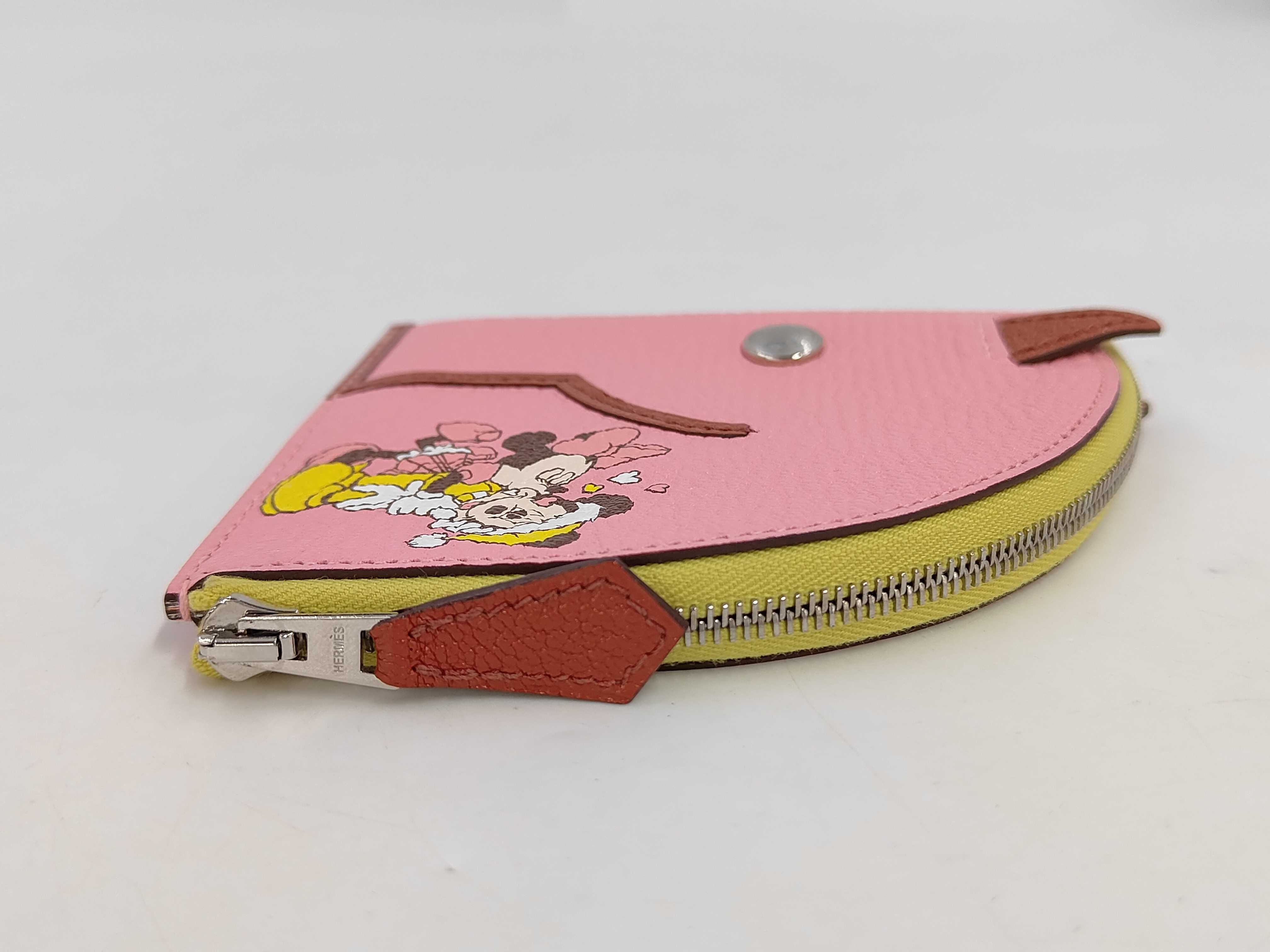 Paddock Chevre Mysore Pink Silver Hardware Y Stamp Coin Case — view 4