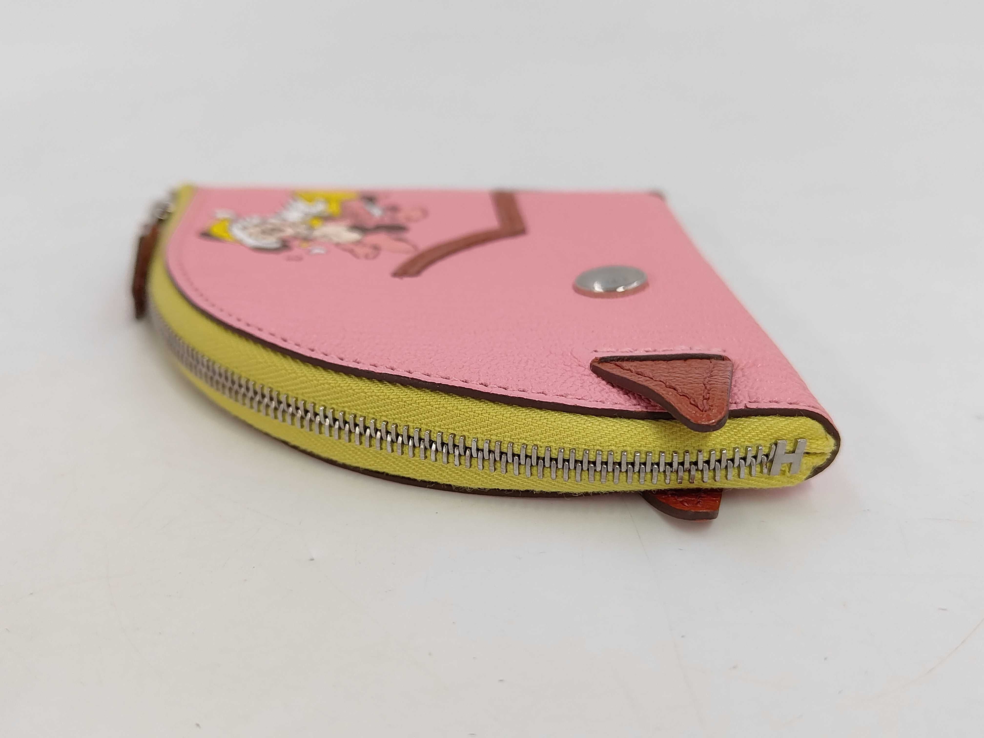 Paddock Chevre Mysore Pink Silver Hardware Y Stamp Coin Case — view 5