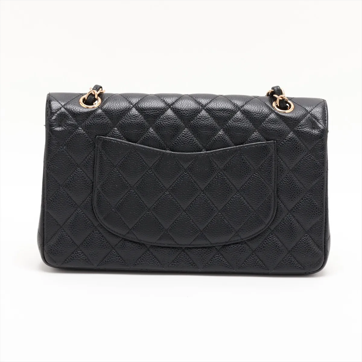[Individually packaged] Chanel Matelassé 25 Caviar Skin Double Flap Double Chain Bag, Black with Gold Hardware, 14441721, Series 14, A01112 — view 2