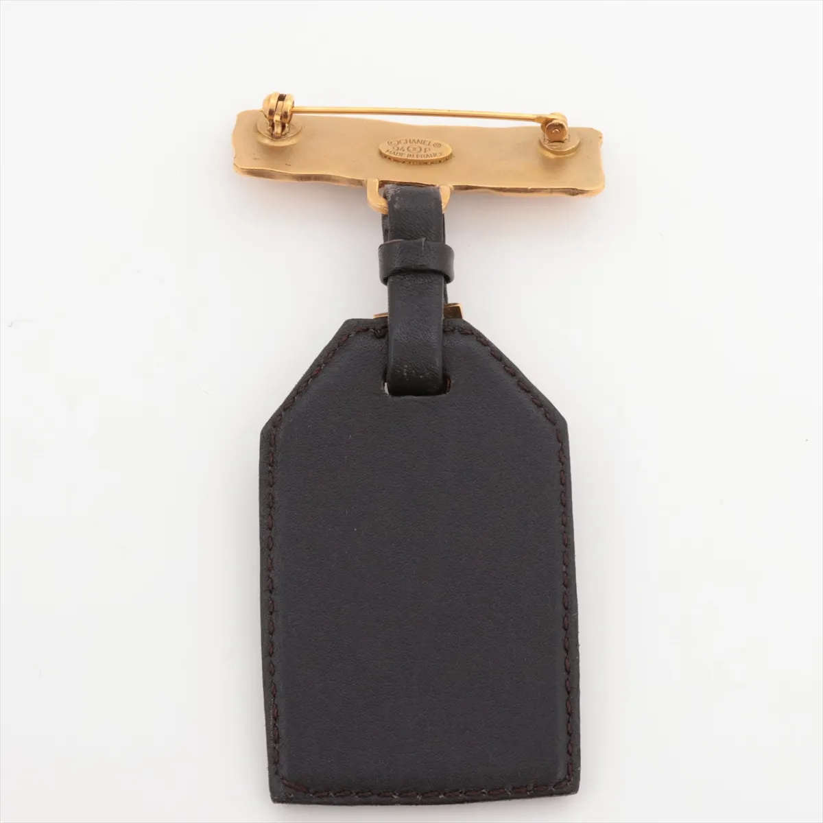 Cocomark 94P Brooch GP x Leather Black x Gold — view 2