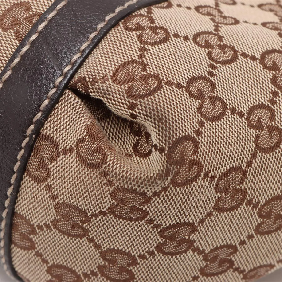GG Canvas x Leather Handbag Beige 211937 — view 12