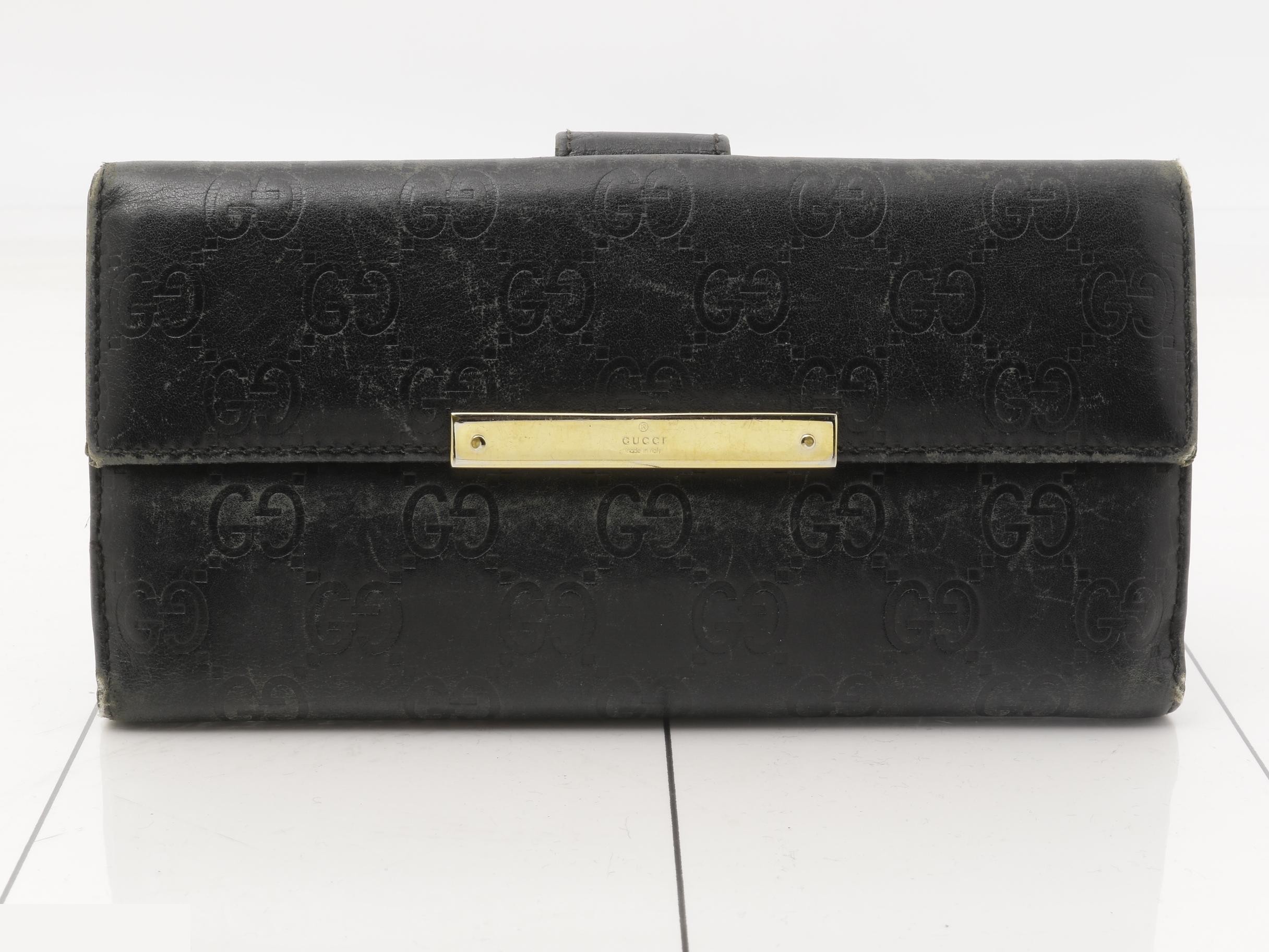 Guccissima bi-fold long wallet, black