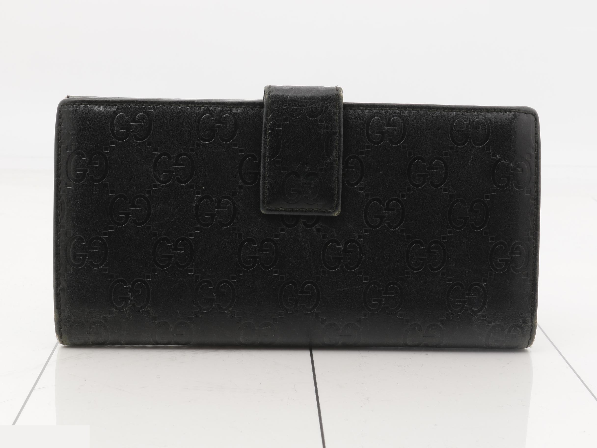 Guccissima bi-fold long wallet, black — view 2