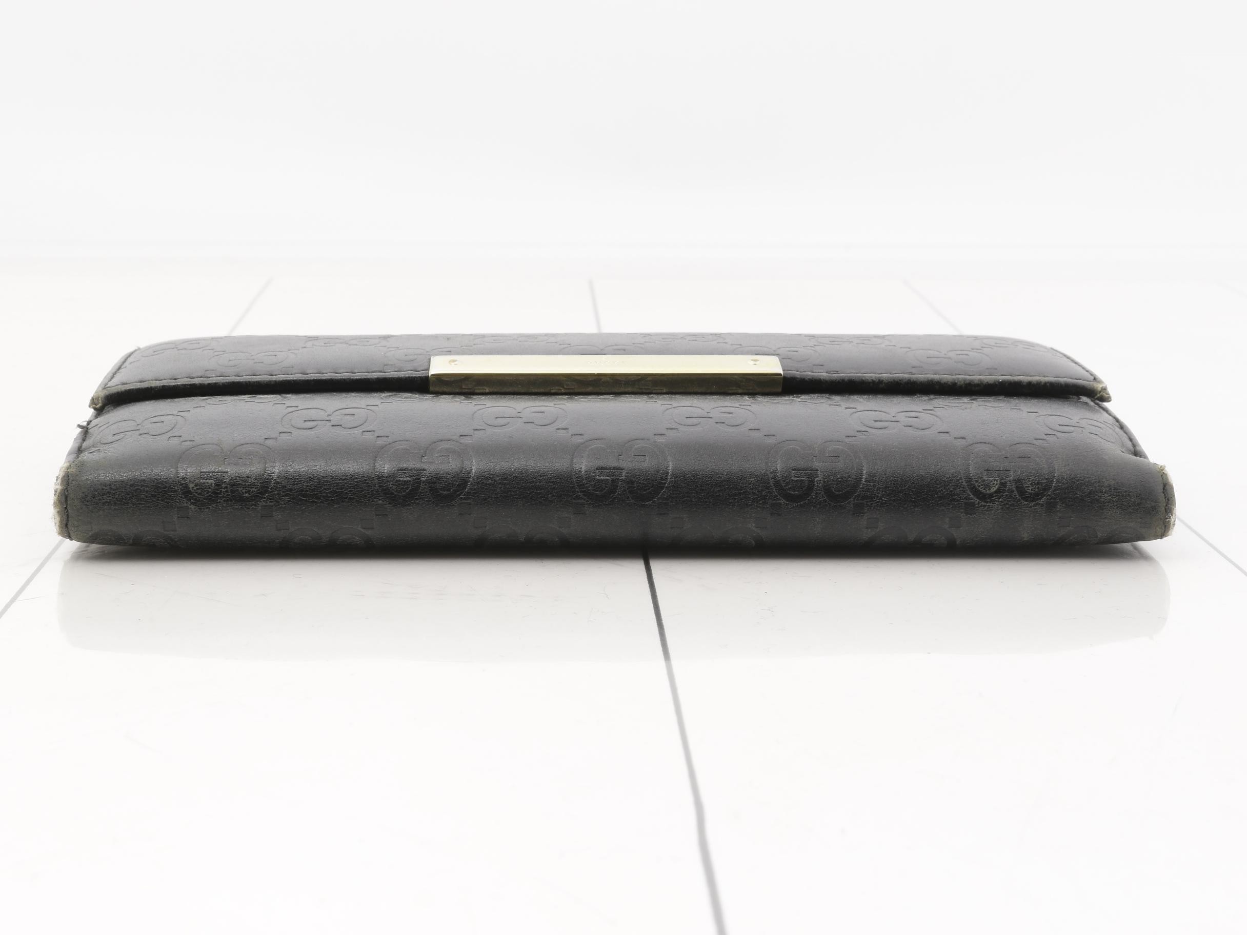 Guccissima bi-fold long wallet, black — view 3
