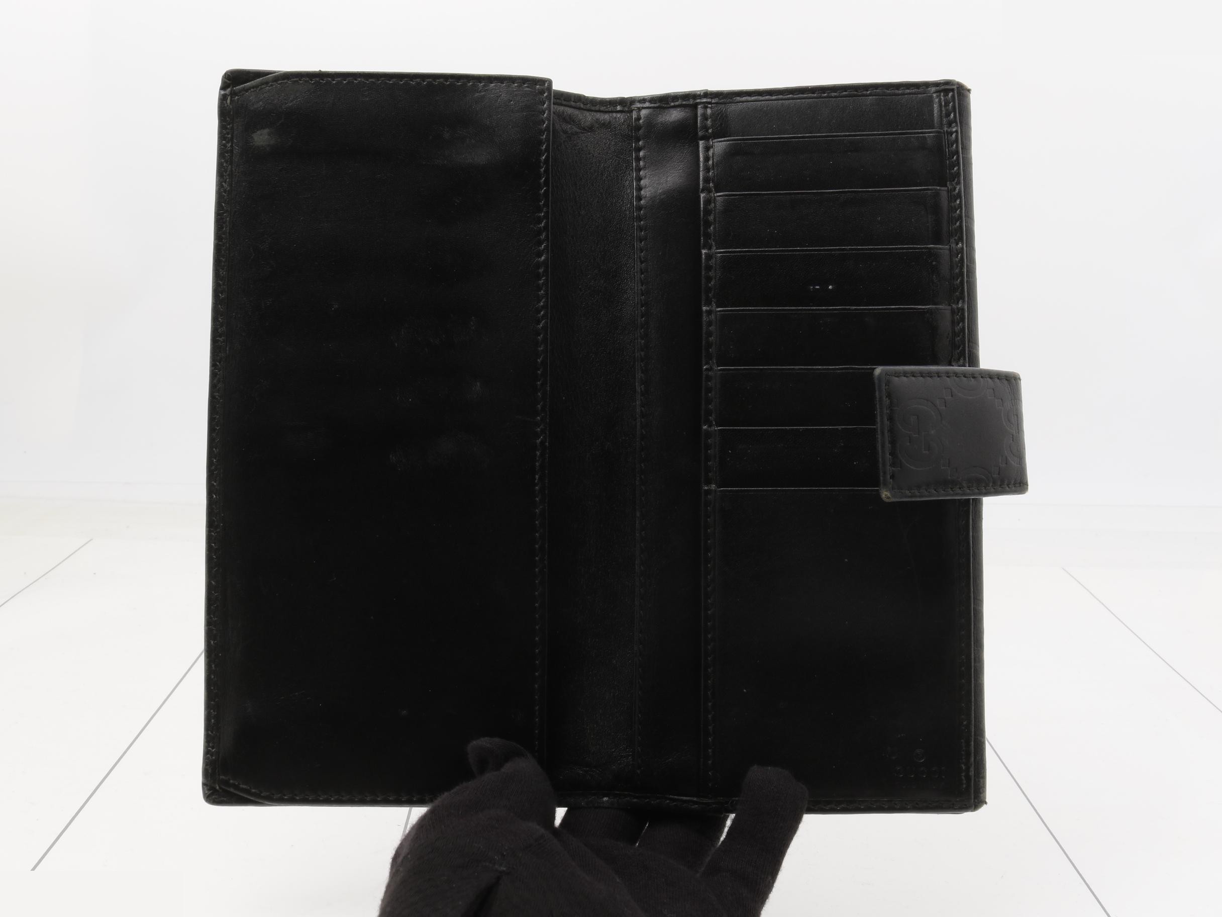 Guccissima bi-fold long wallet, black — view 4