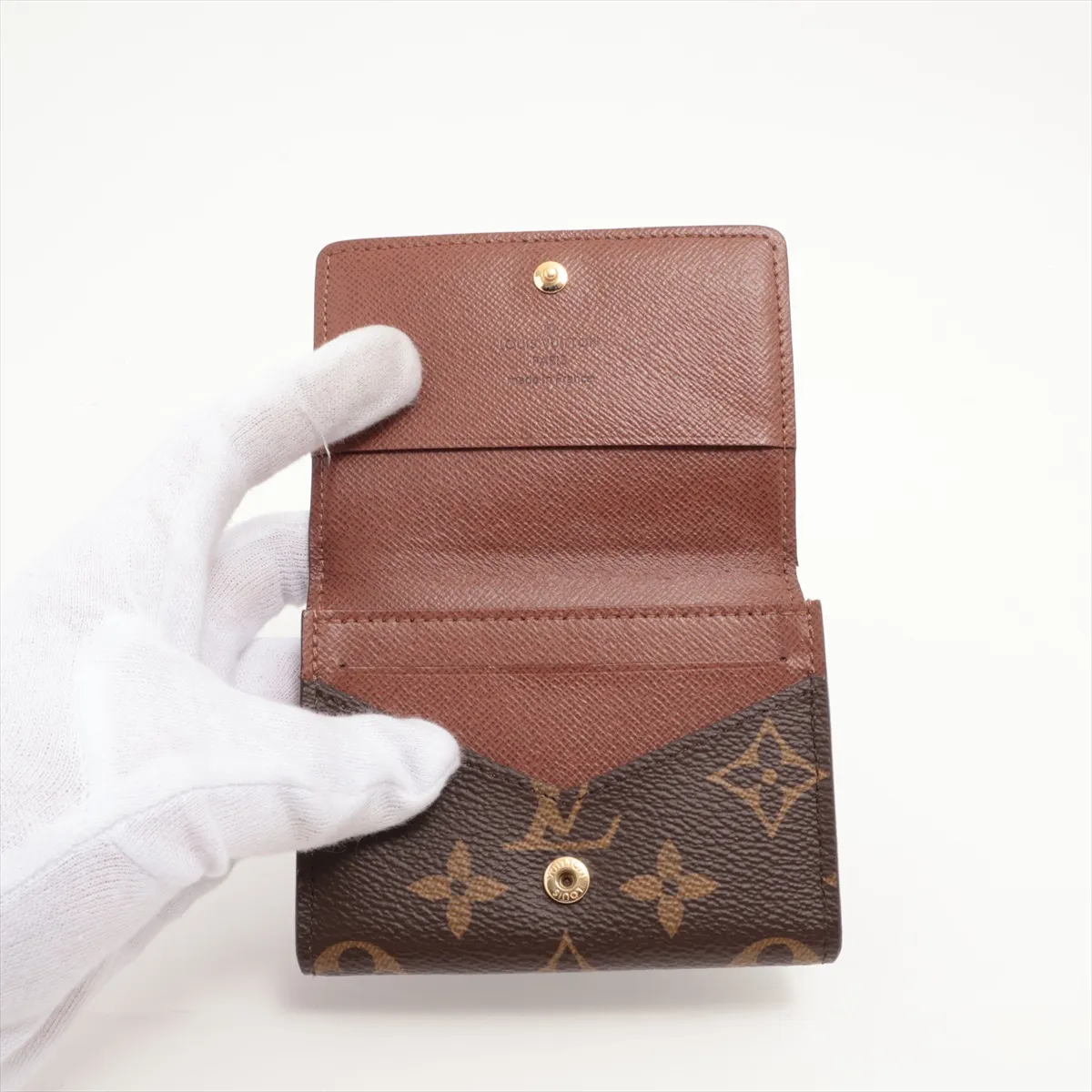 Monogram Anvelope Carte de Visite M63801 Brown Card Case RFID Reactive — view 3