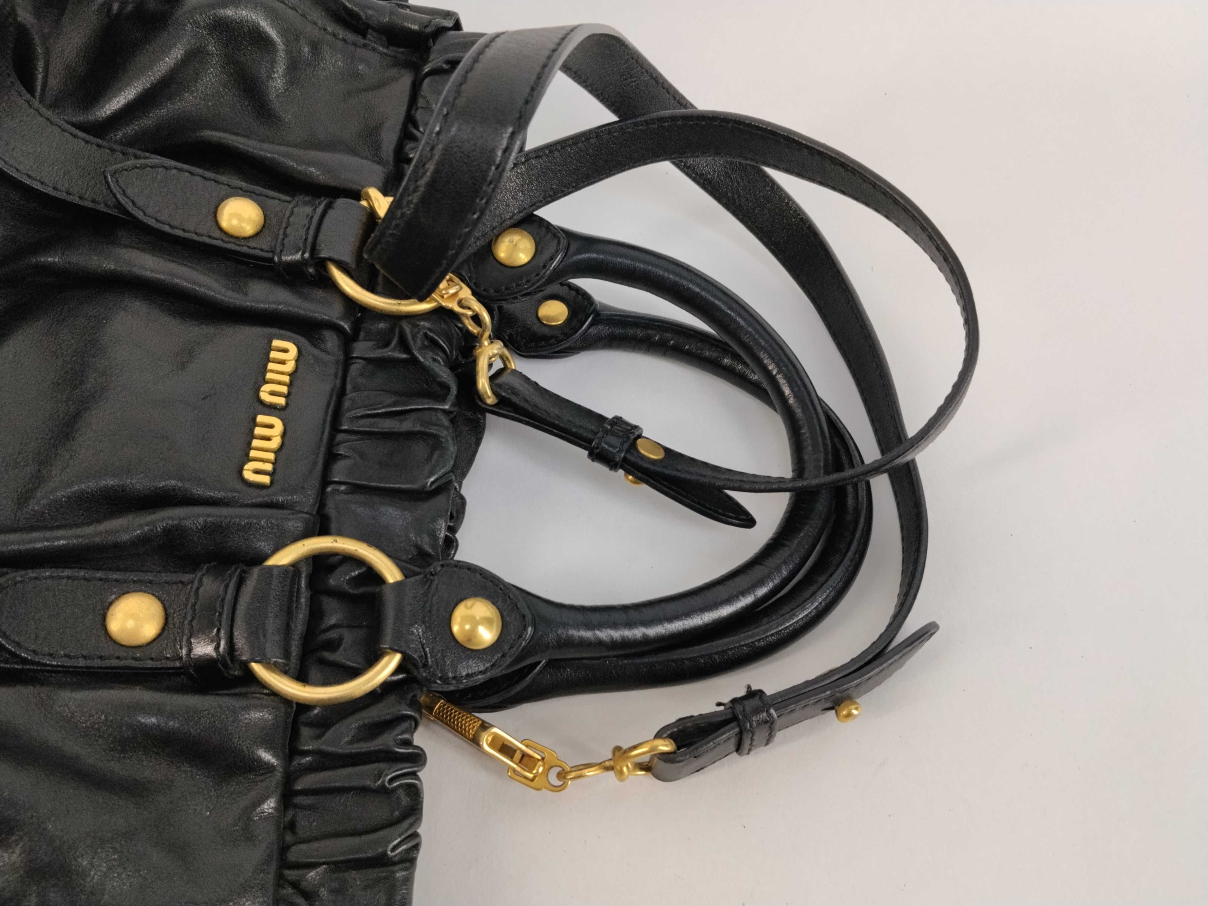 2-way bag with long strap, leather, black handbag — view 3