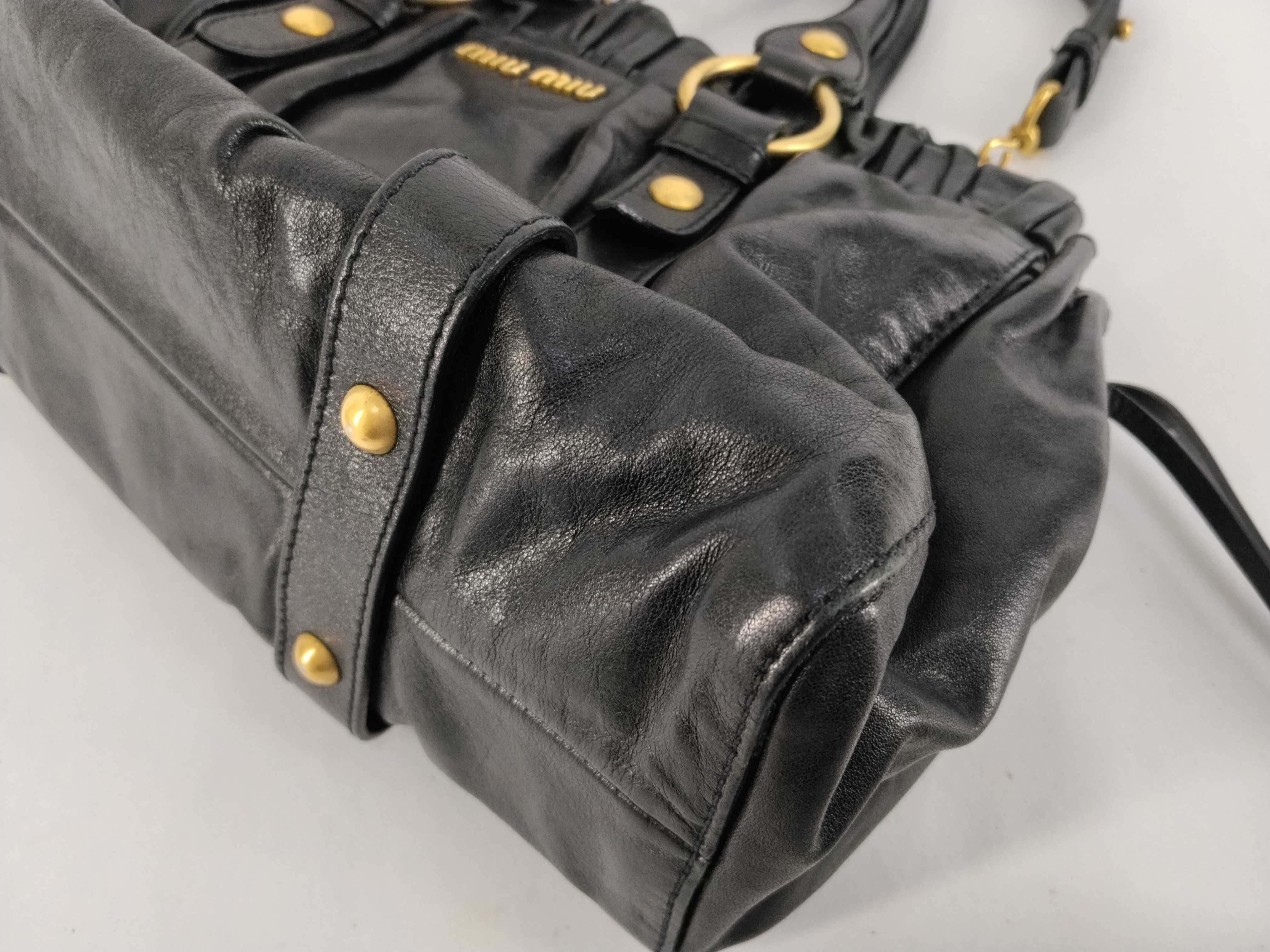 2-way bag with long strap, leather, black handbag — view 6