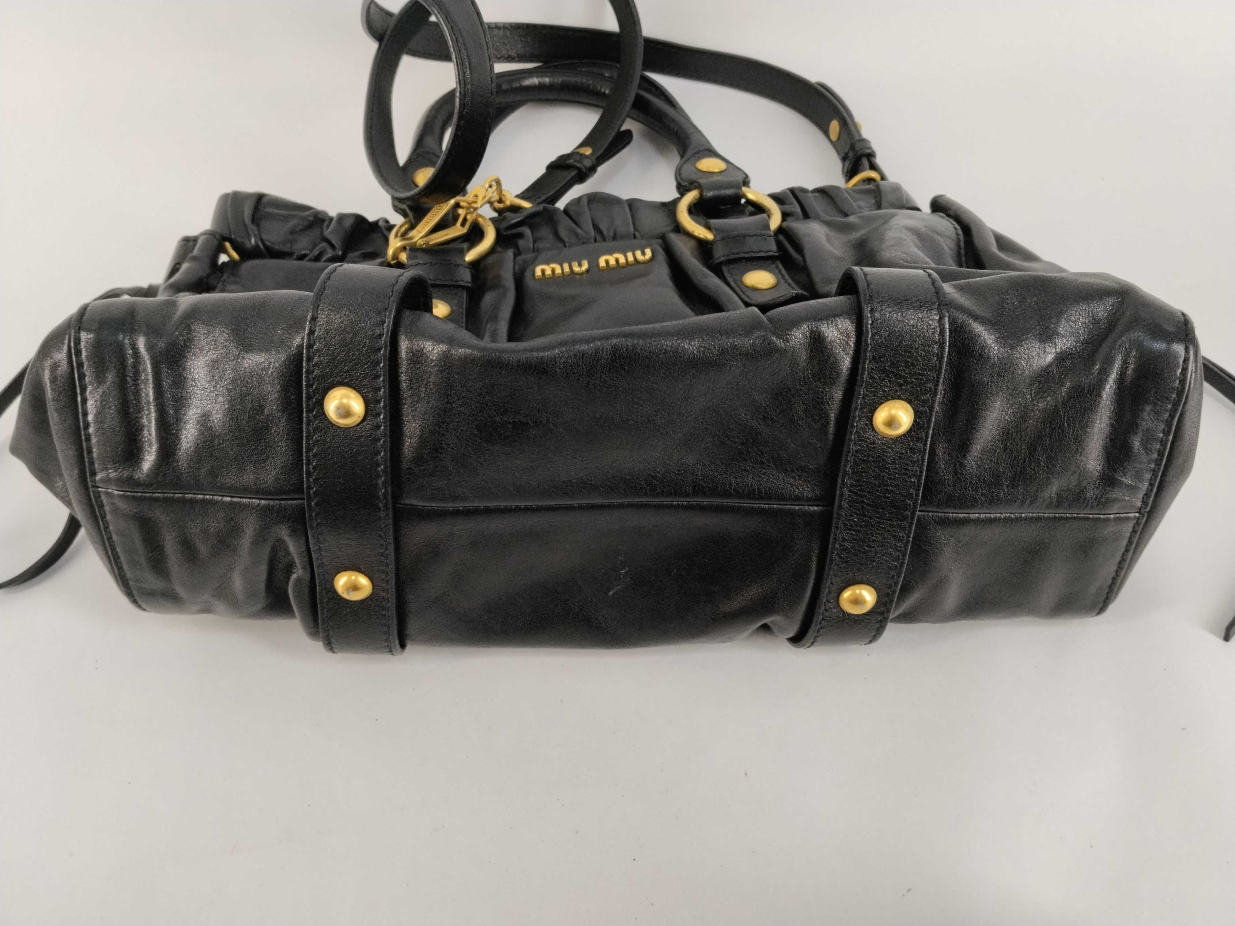 2-way bag with long strap, leather, black handbag — view 7