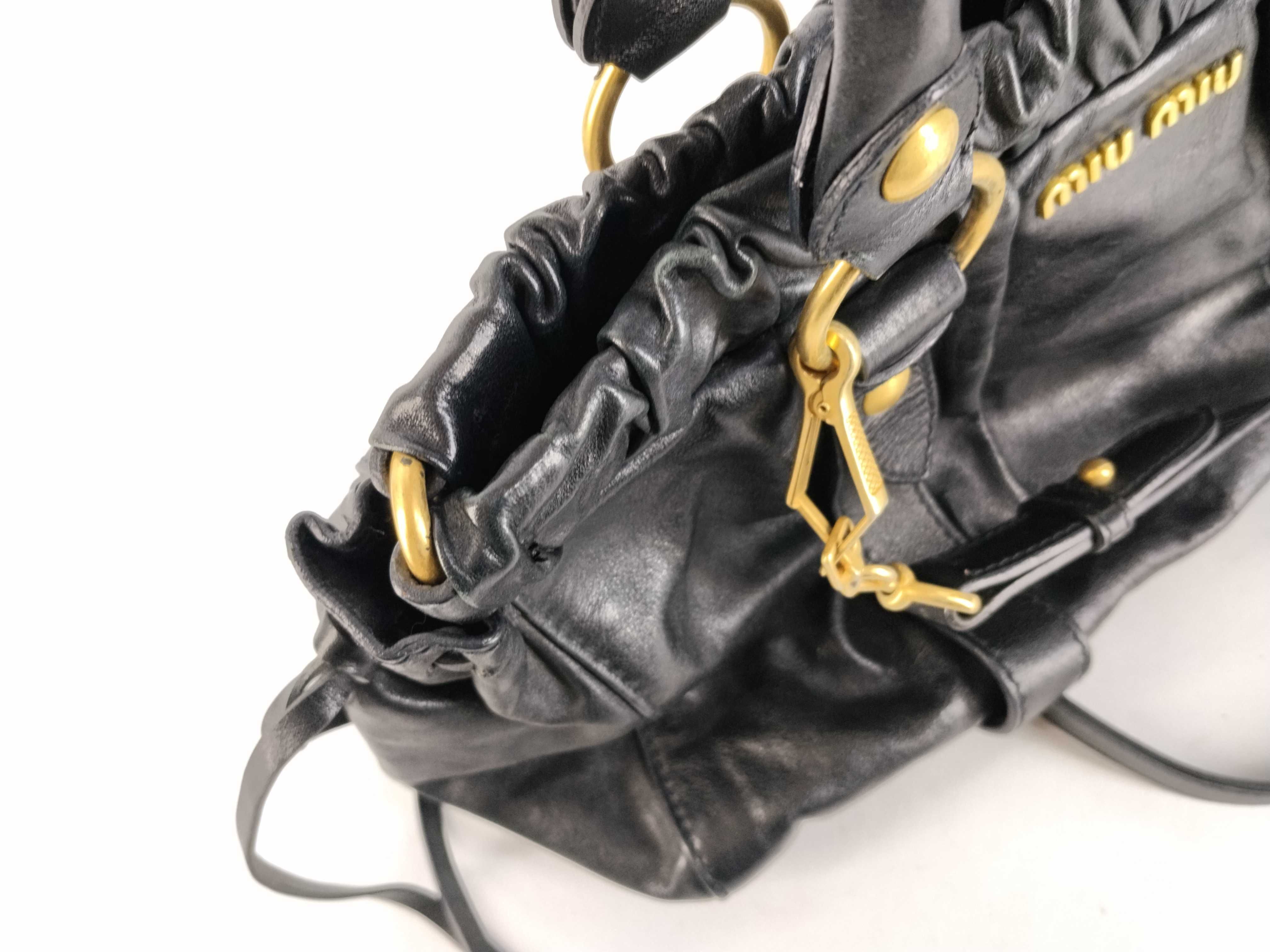 2-way bag with long strap, leather, black handbag — view 8