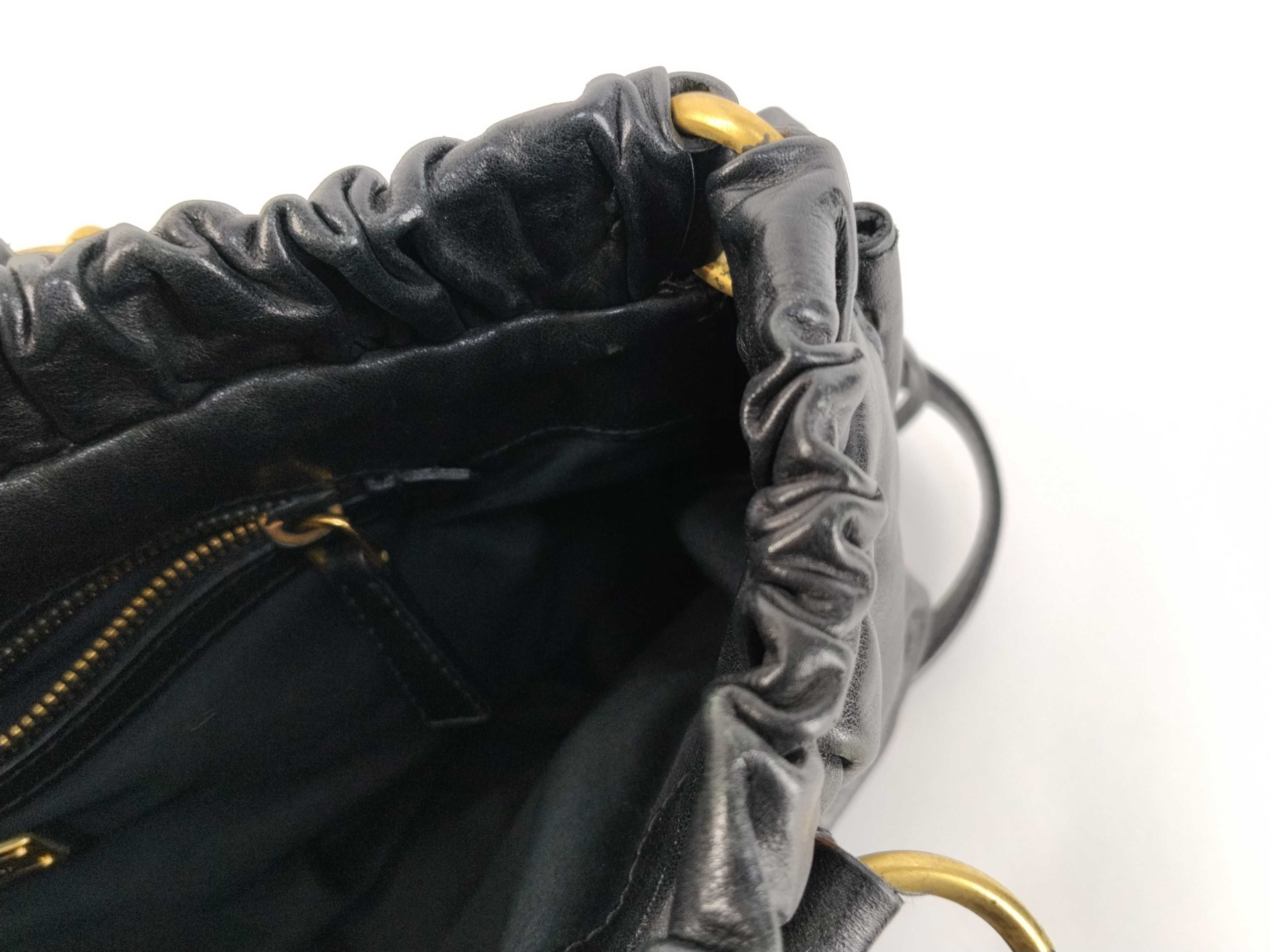 2-way bag with long strap, leather, black handbag — view 9