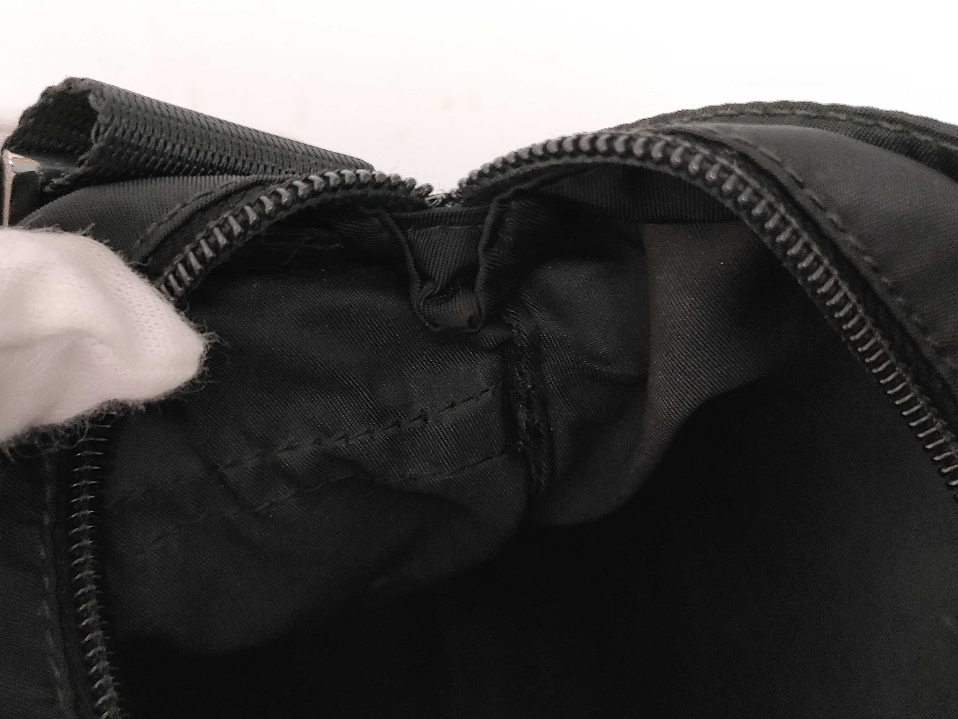Nylon Shoulder Bag with Triangle Logo, White Tag, Size 160 — view 11