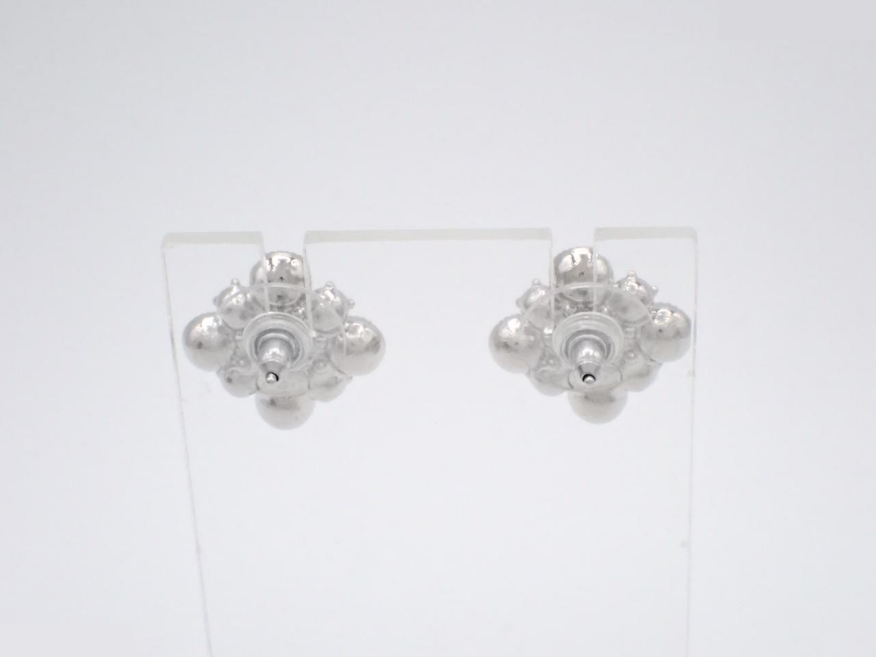 earrings, C14V, Coco Mark design, rhinestones, 2cm wide. — view 2