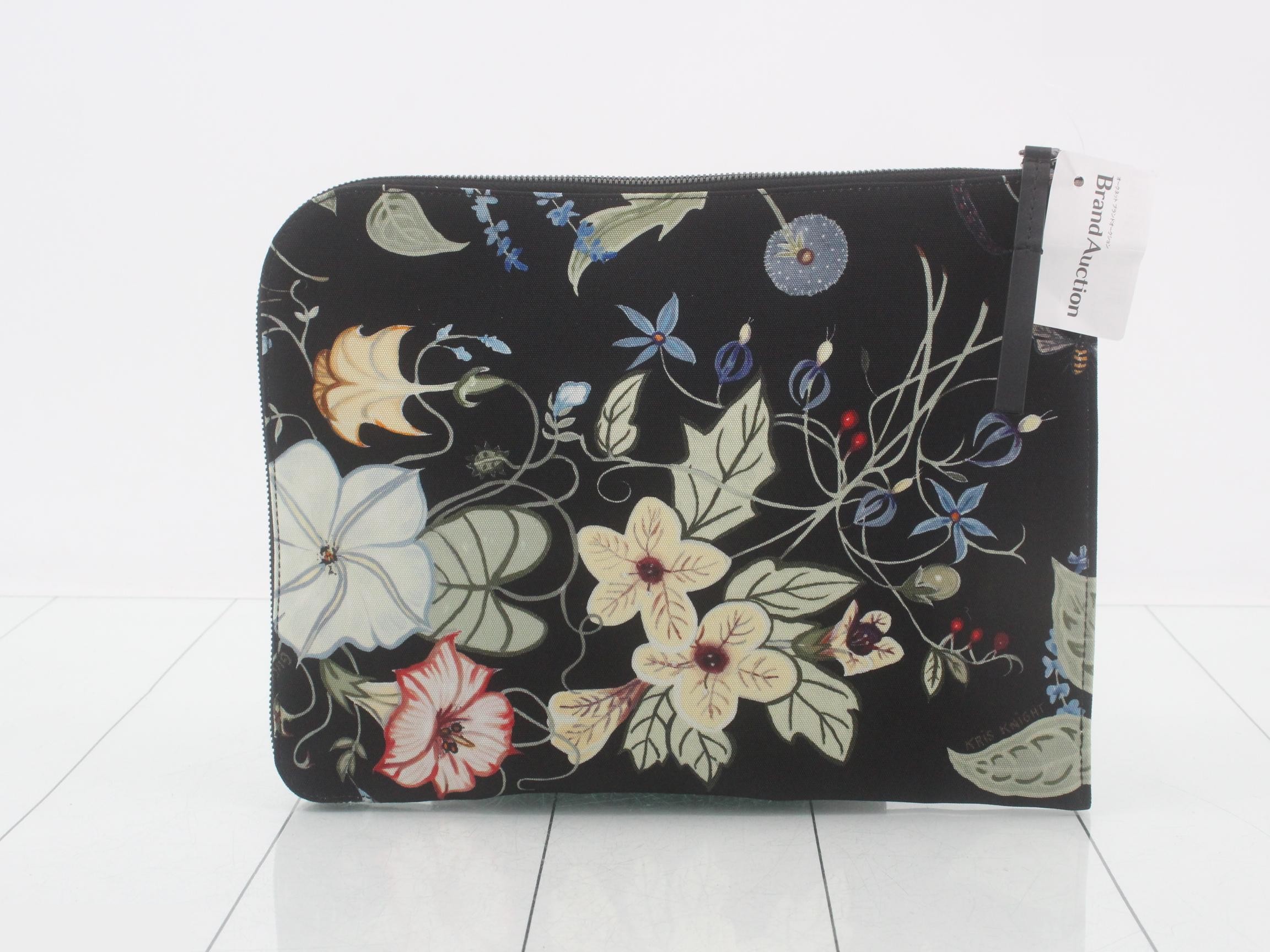 Chris Knight collaboration canvas clutch bag, black — view 2