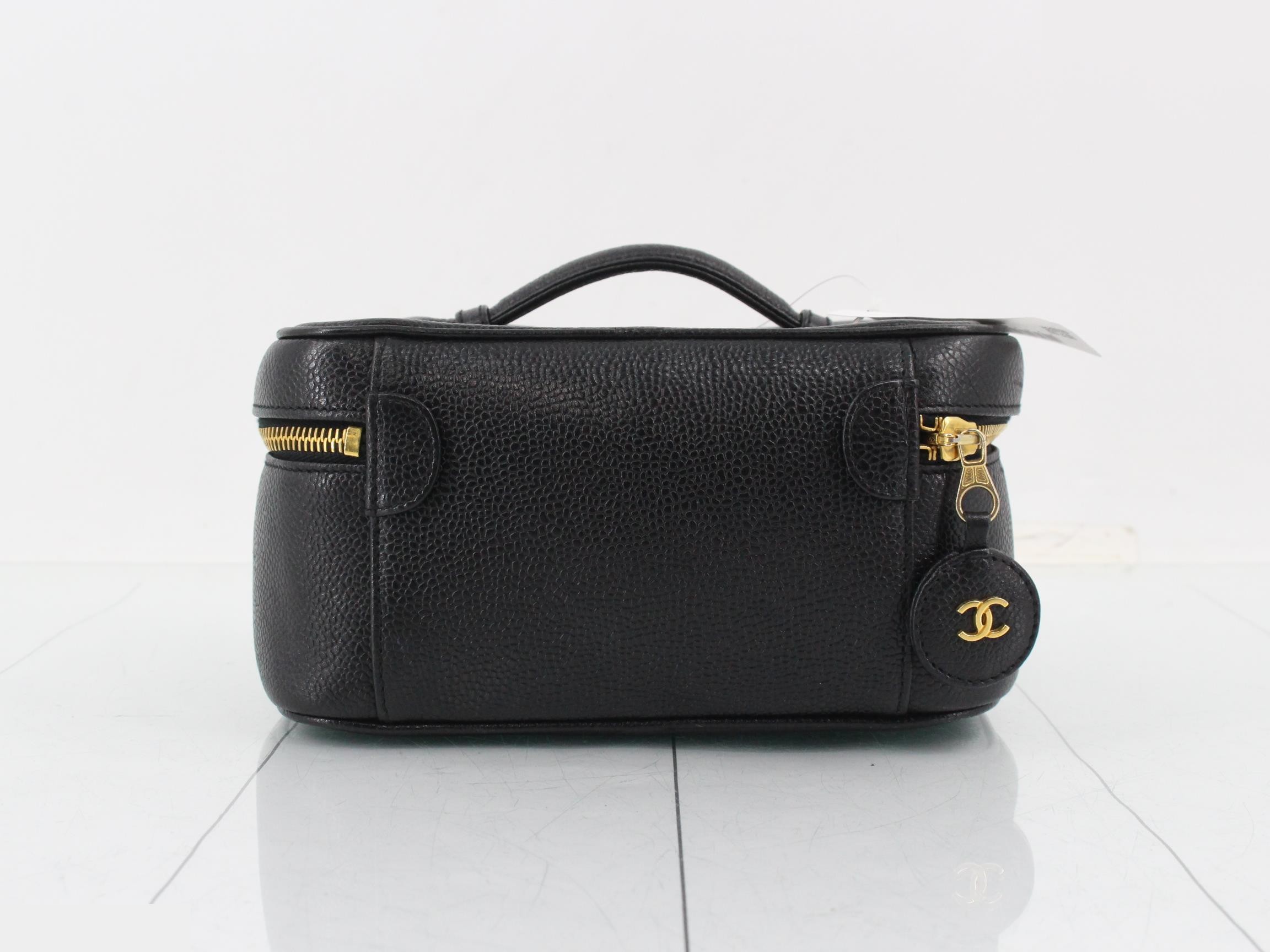 Coco Mark Vanity Bag, Caviar Leather, Black — view 2