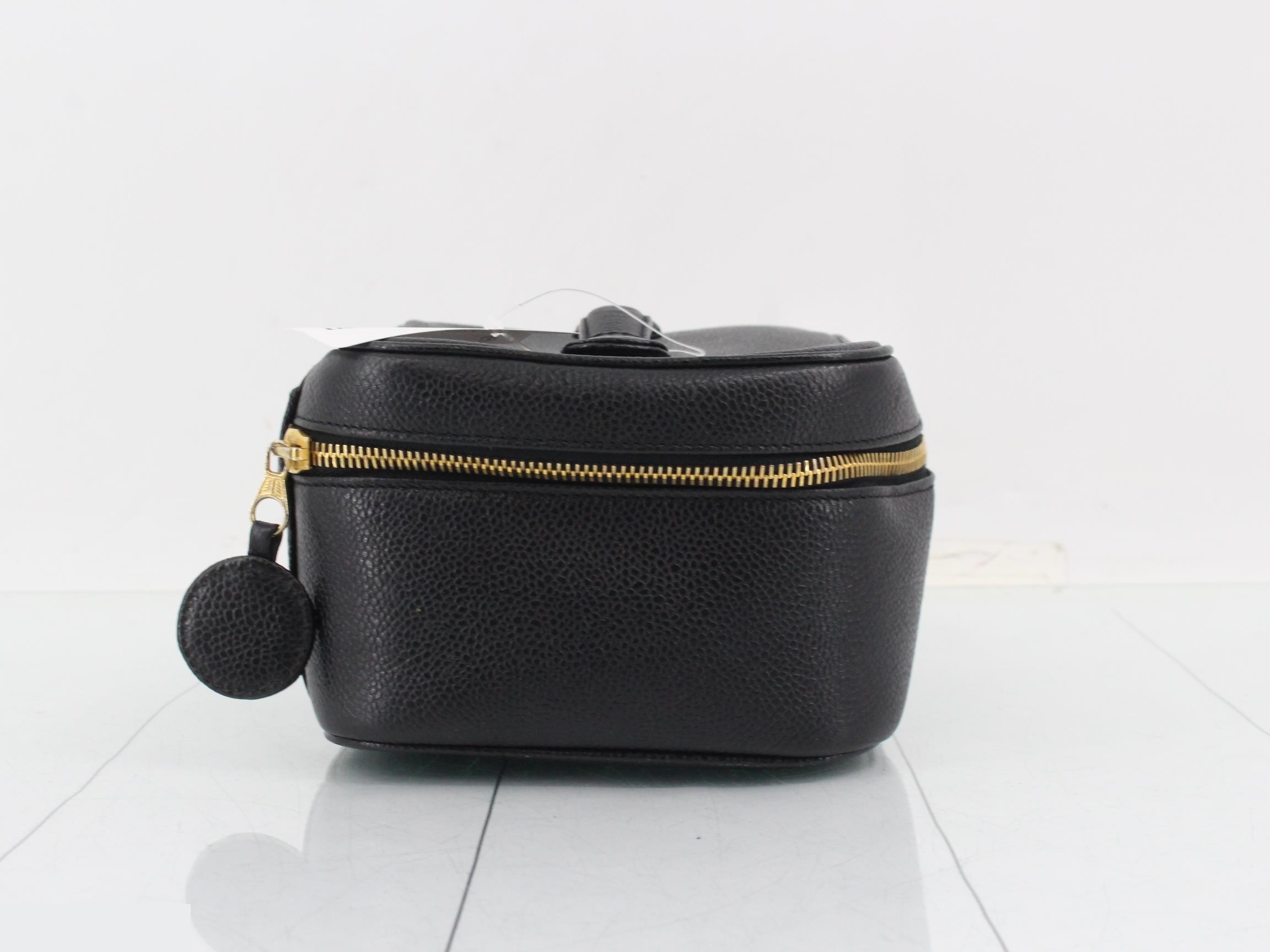 Coco Mark Vanity Bag, Caviar Leather, Black — view 4