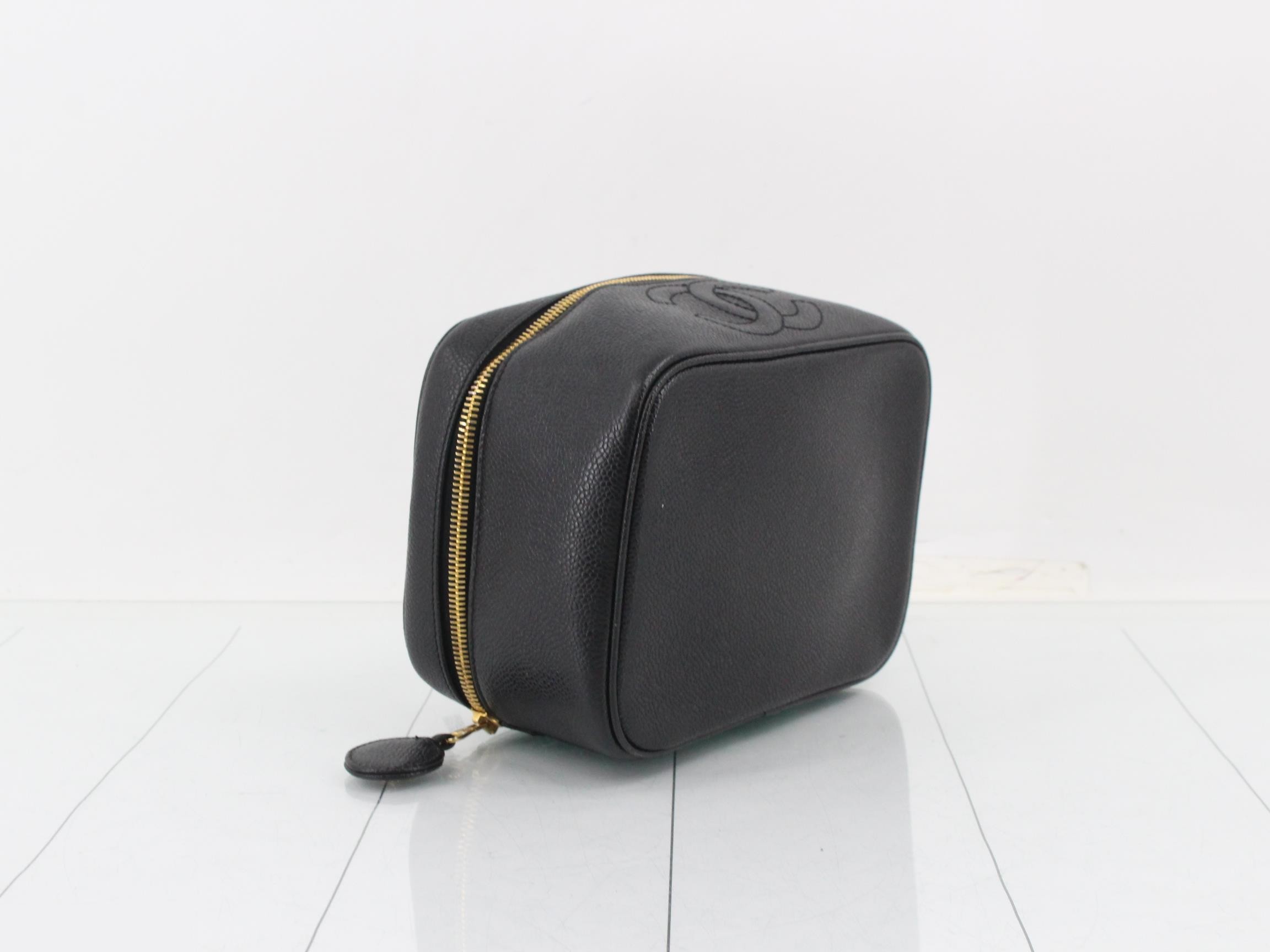 Coco Mark Vanity Bag, Caviar Leather, Black — view 5