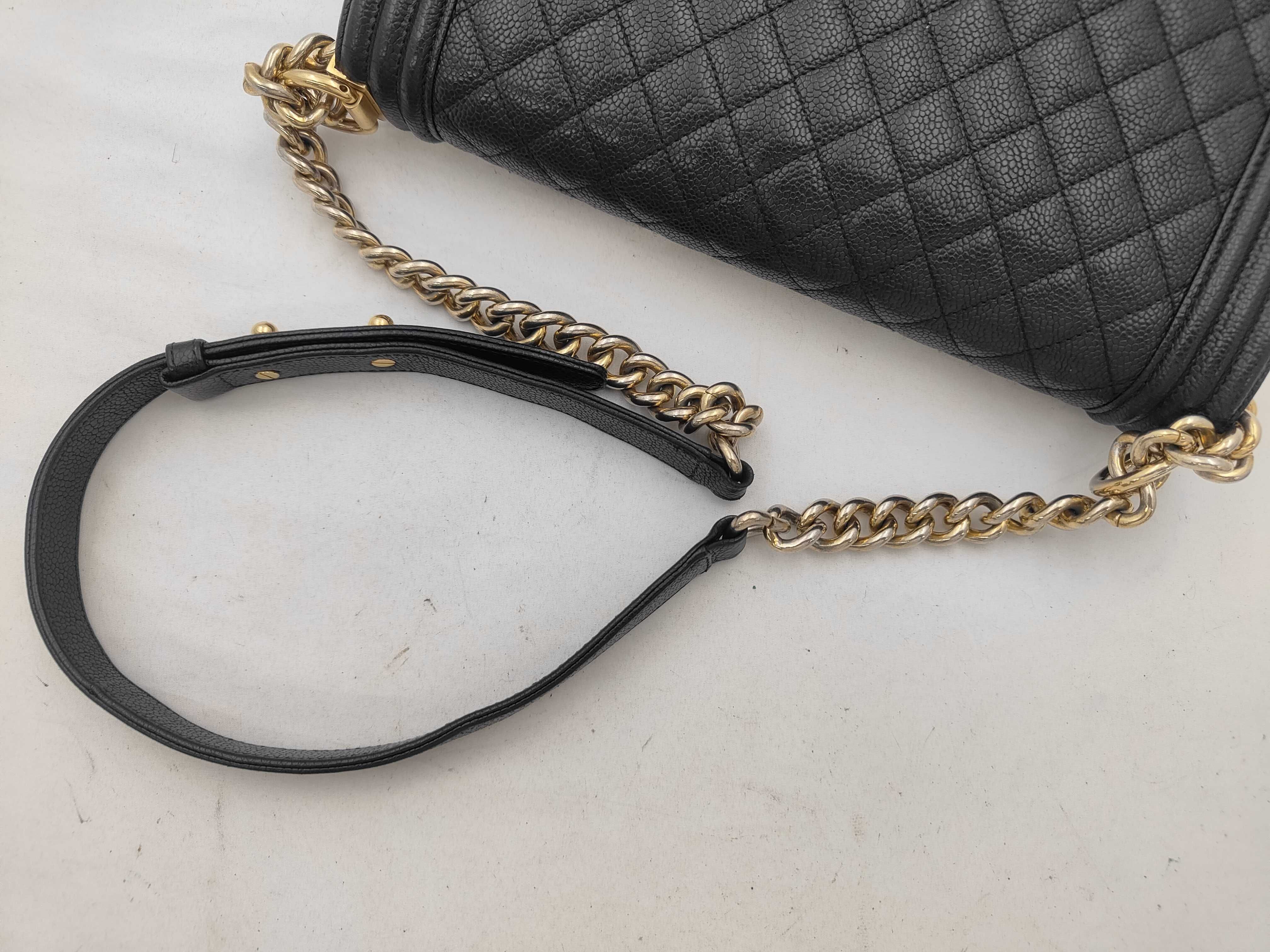 Boy Chanel 28 Large Caviar Skin Black with Gold Hardware, Serial Number 23-series, A92193 Shoulder Bag — view 3