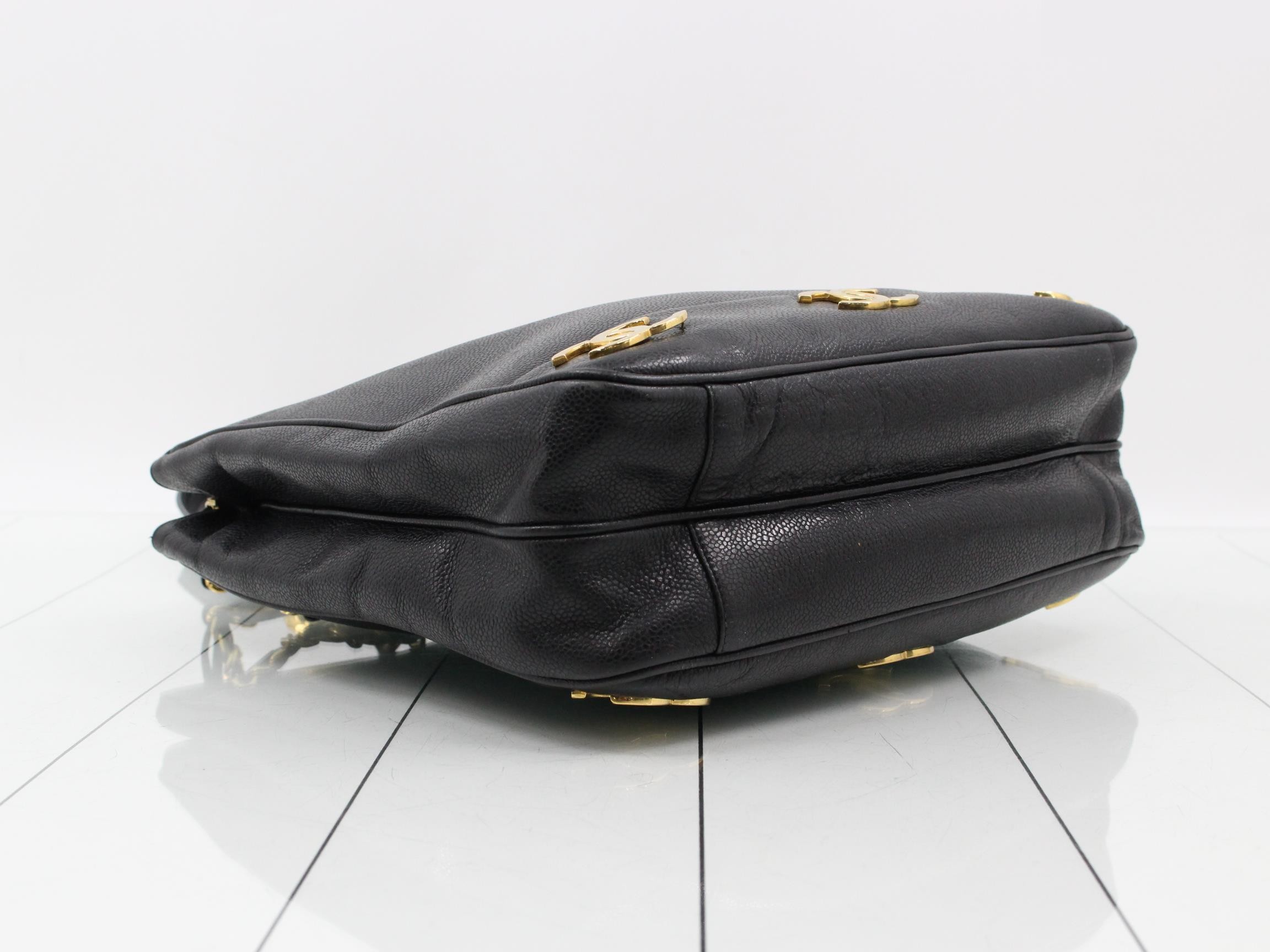 Triple Coco Mark Caviar Skin Chain Shoulder Bag — view 5