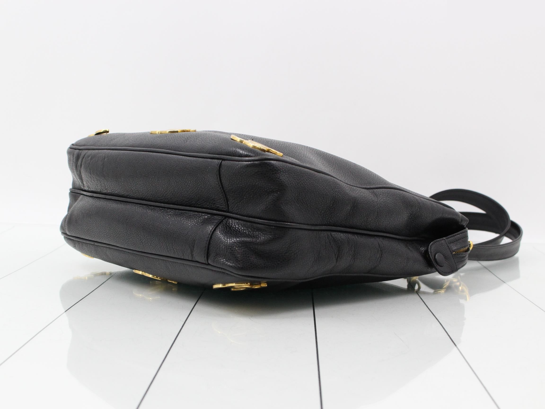 Triple Coco Mark Caviar Skin Chain Shoulder Bag — view 6