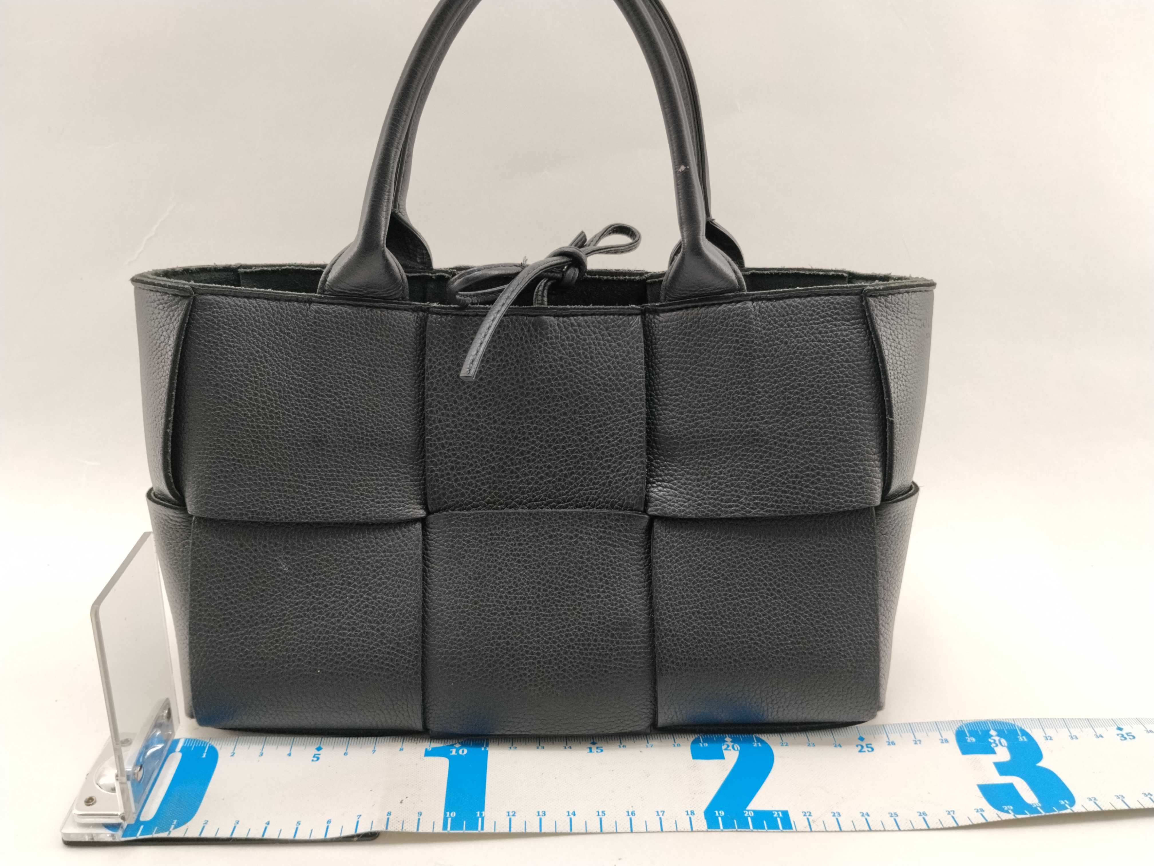 Maxi Intrecciato Arcomini Tote Bag, Leather, RFID, Black, Shoulder Strap/Pouch, Handbag — view 2