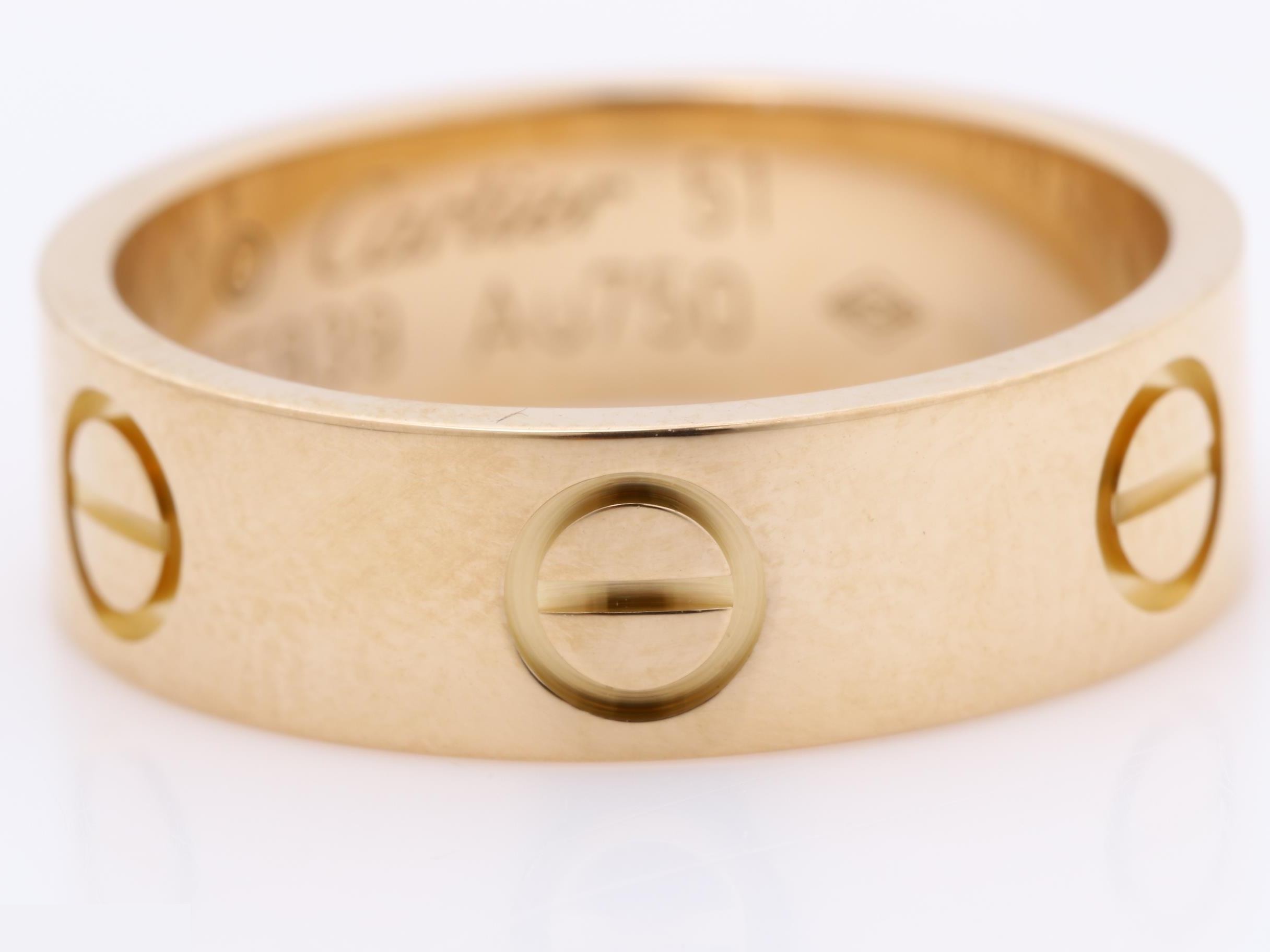 Au750PG Love Ring, size 51, 5.4g, approximately 5.5mm wide. — view 2