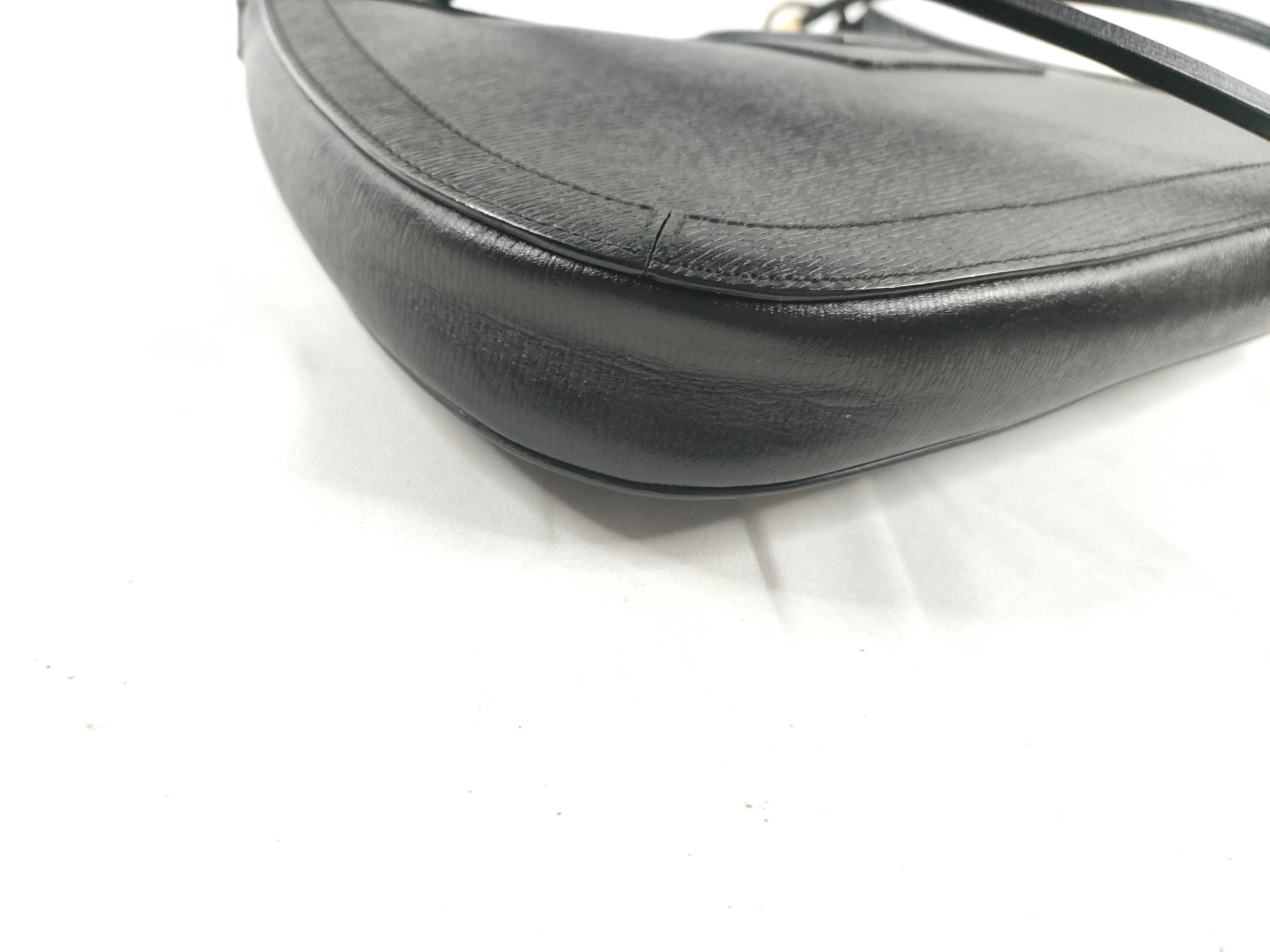 leather shoulder bag with gold hardware. — view 3
