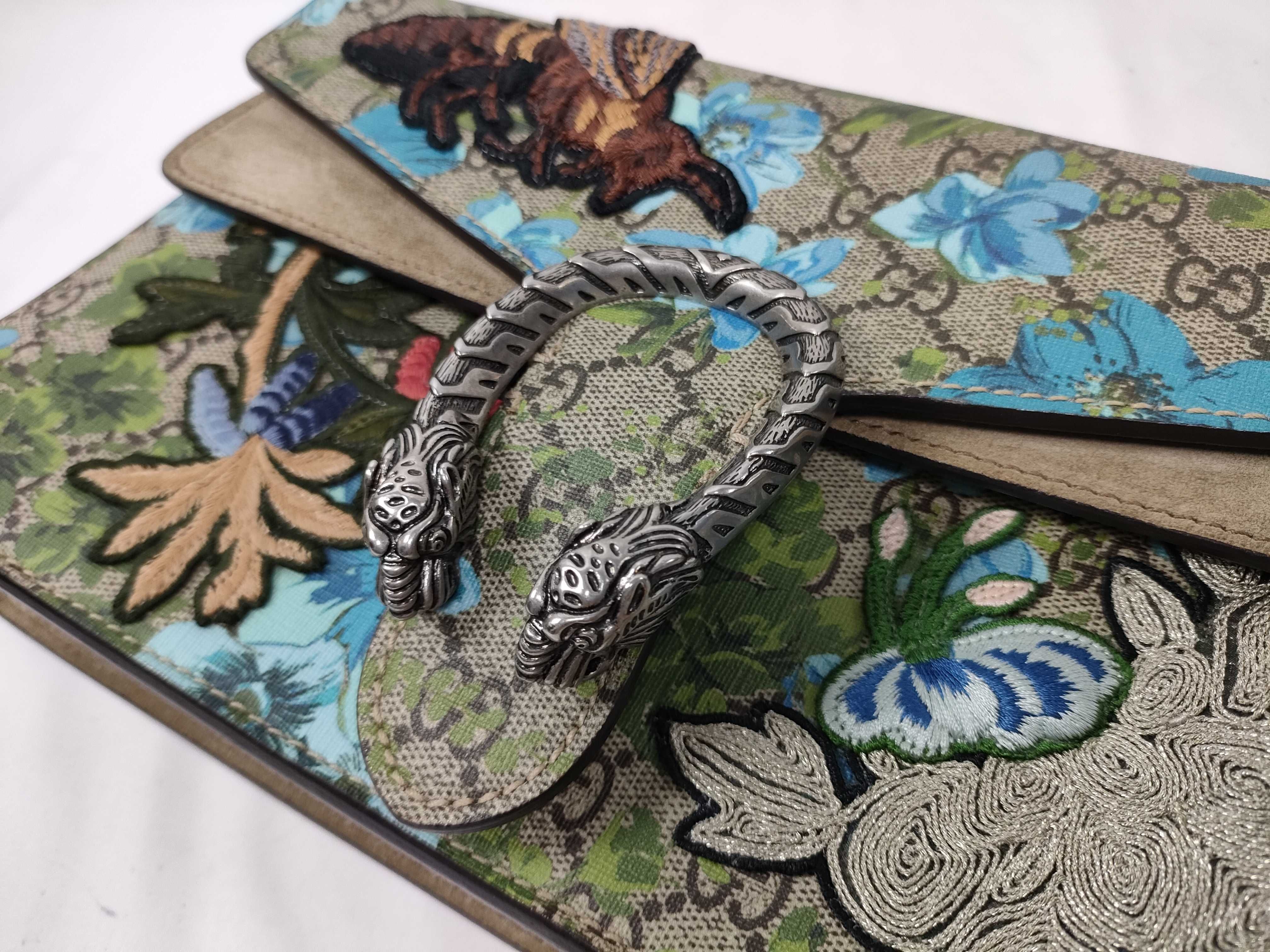 Monogram Floral Dionysus Bee Embroidery Shoulder Bag — view 8