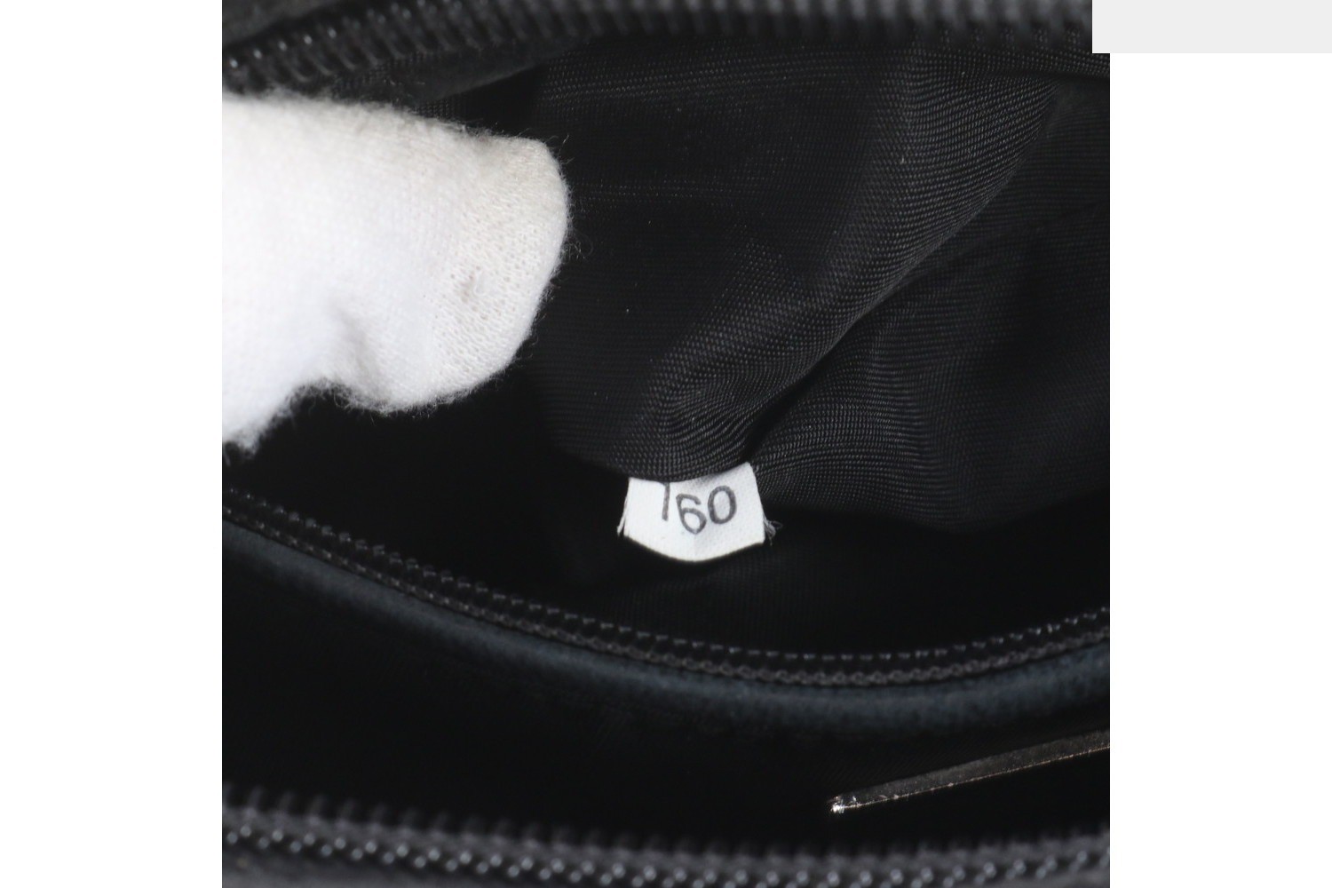 Tessuto Nylon Triangle Logo Leather Handbag with White Tag — view 9