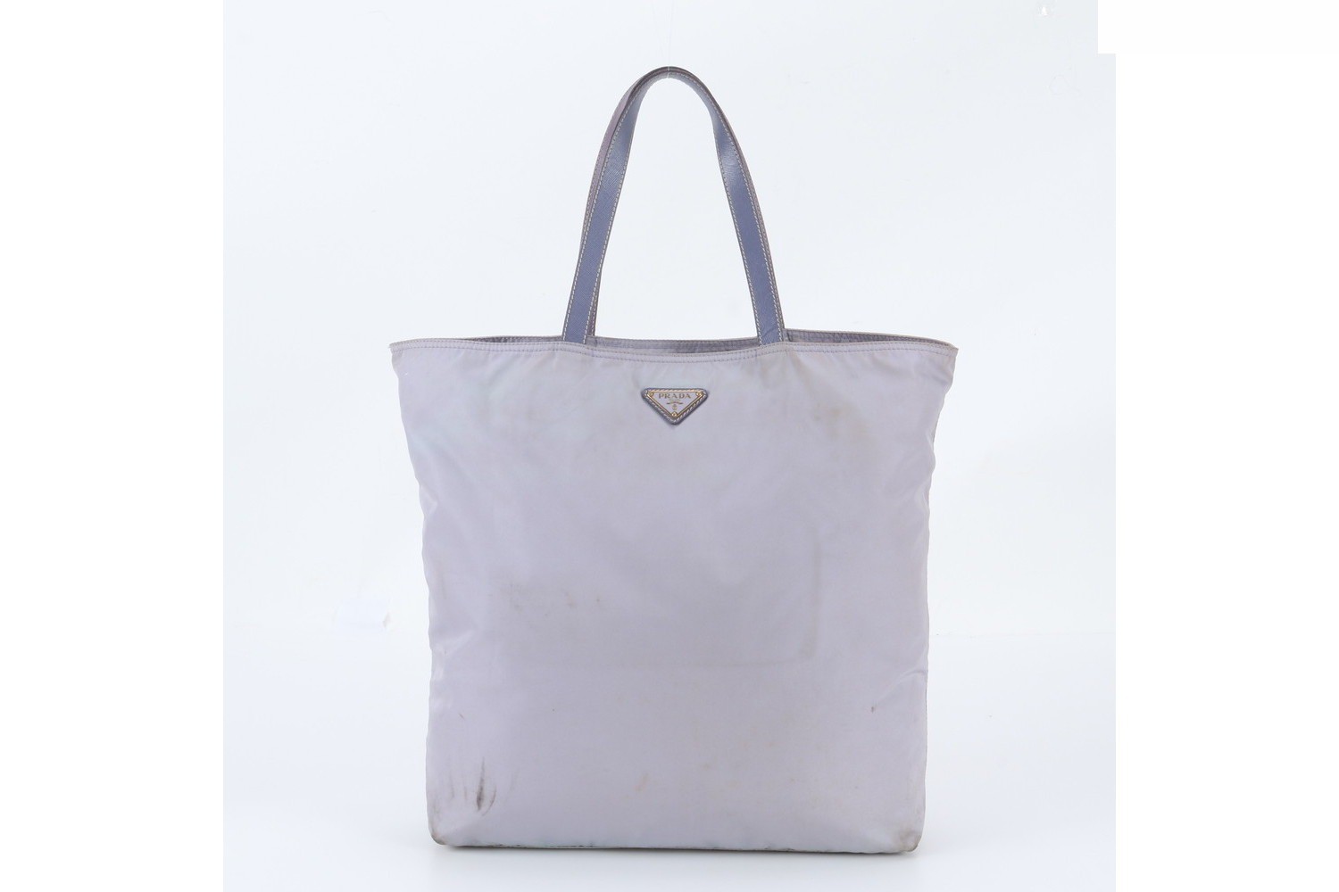 Tessuto Nylon Triangle Logo Doll Embroidery Leather Tote Bag — view 3