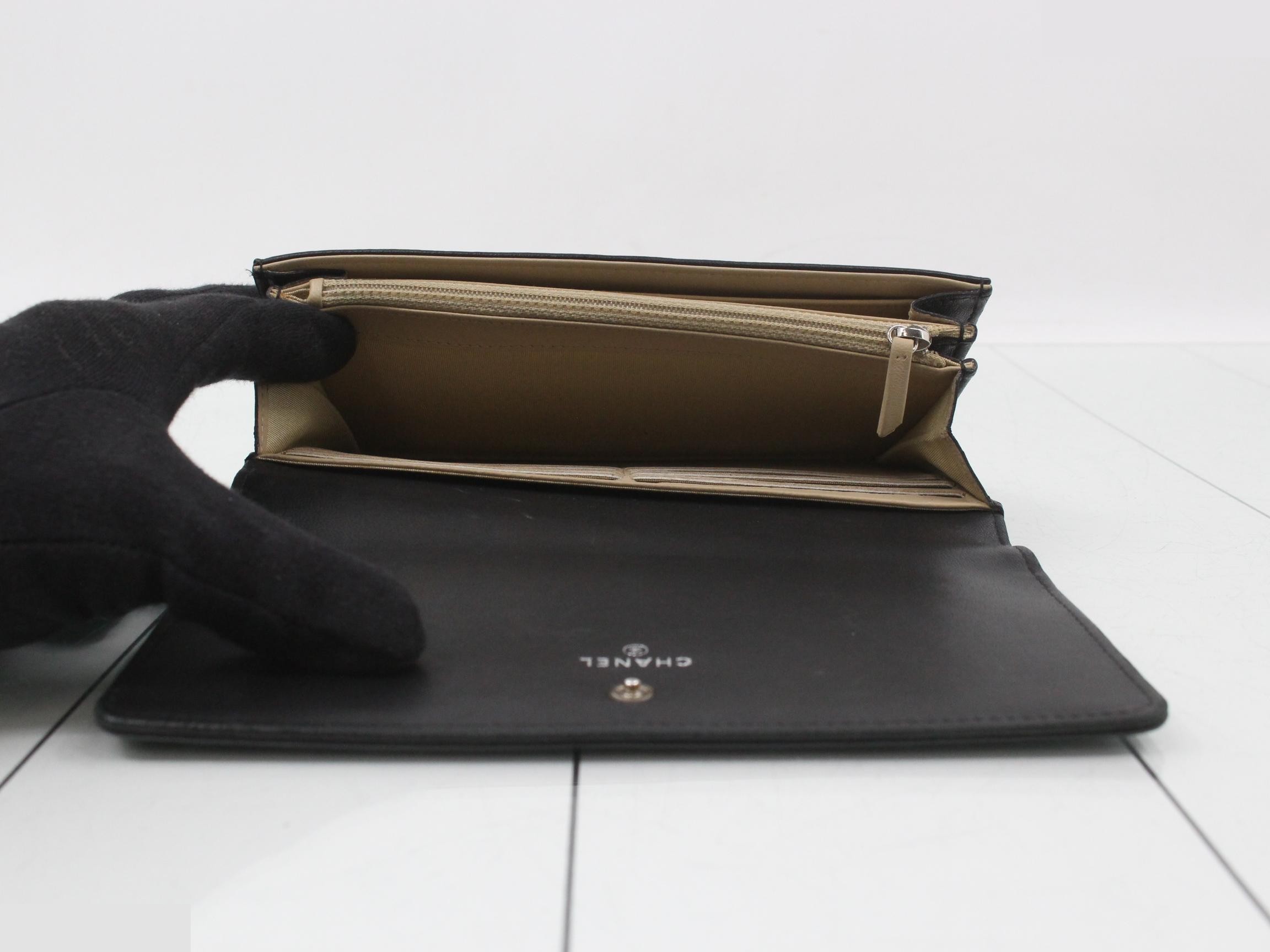 Leather Coco Mark Bi-fold Long Wallet — view 4