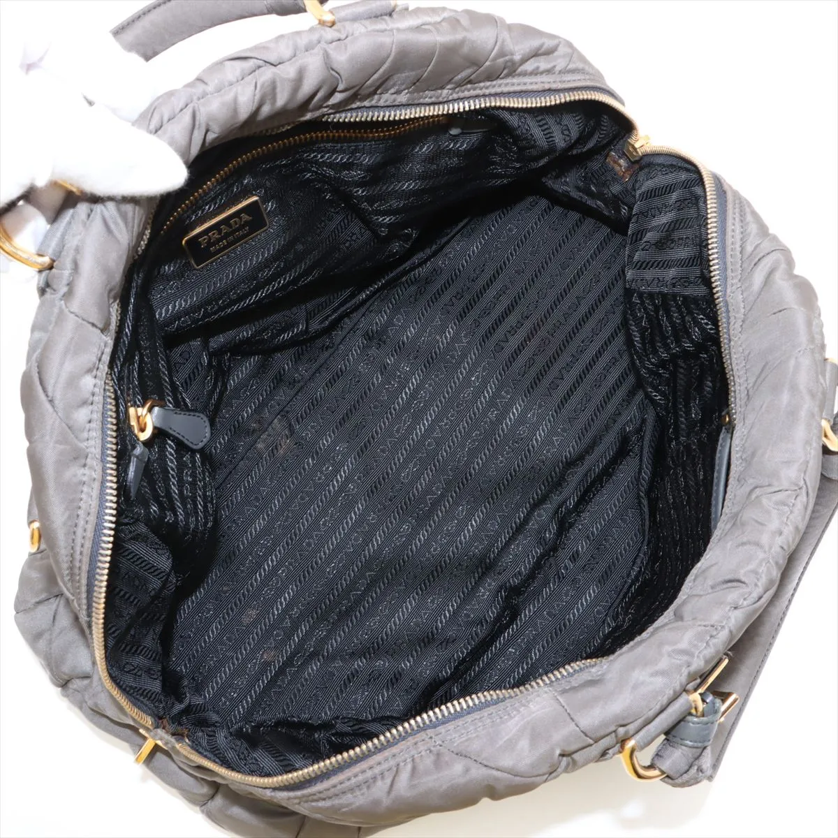 Tessuto Nylon 2-Way Handbag, Gray, PIN Code 00 — view 8