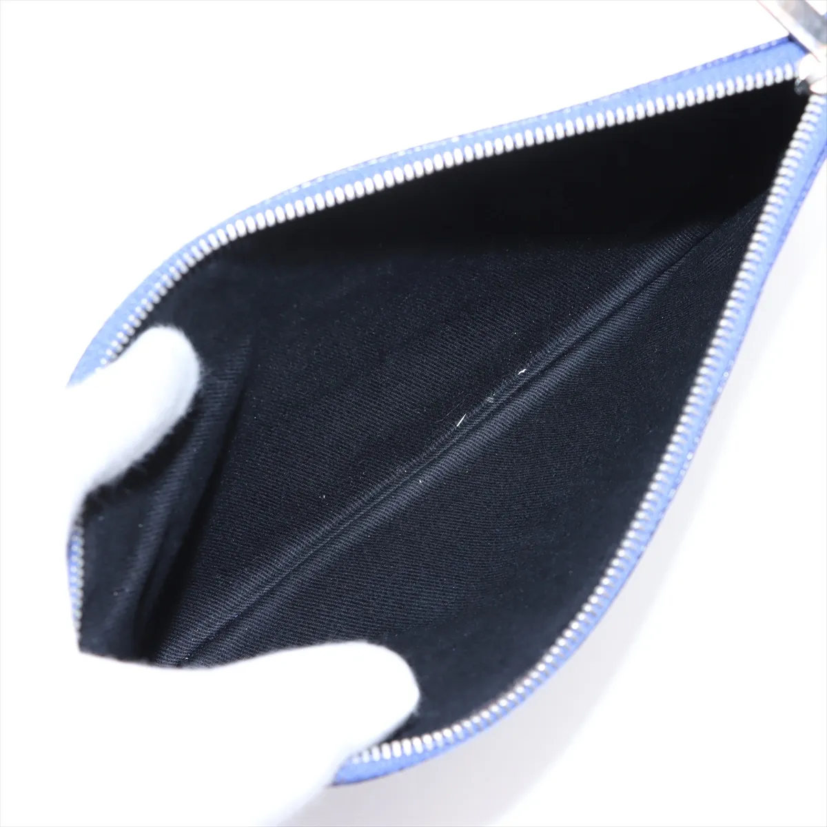 Wild Stitch Caviar Skin Tote Bag, Leather, Blue, Silver Hardware, 19246219, Serial Number 19 — view 11