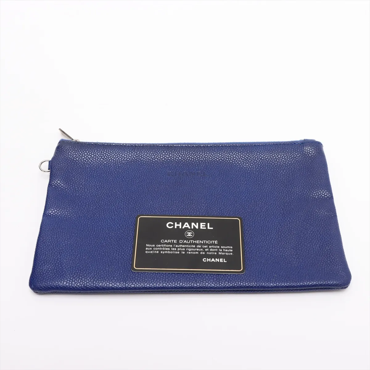Wild Stitch Caviar Skin Tote Bag, Leather, Blue, Silver Hardware, 19246219, Serial Number 19 — view 13