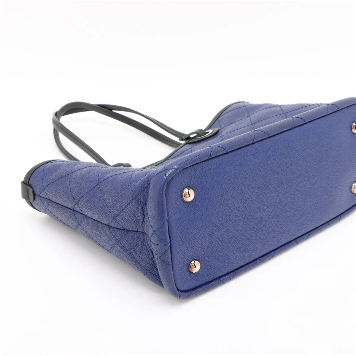 Wild Stitch Caviar Skin Tote Bag, Leather, Blue, Silver Hardware, 19246219, Serial Number 19 — view 4
