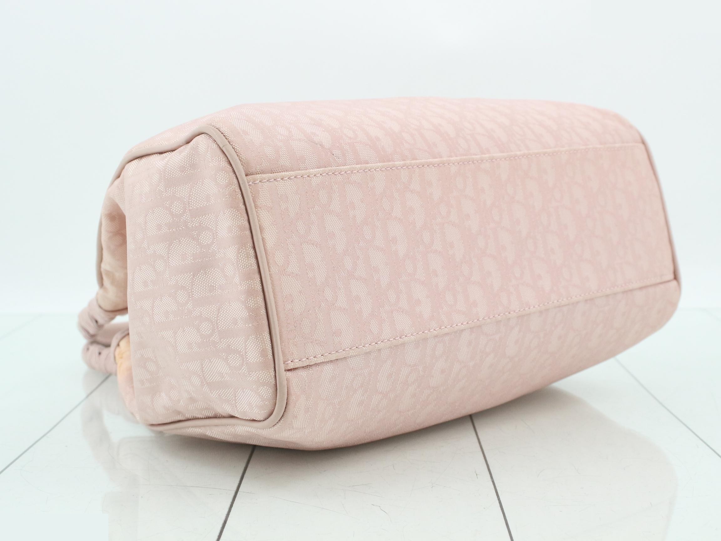 Trotter Tote Bag, Canvas/Leather, Pink — view 5