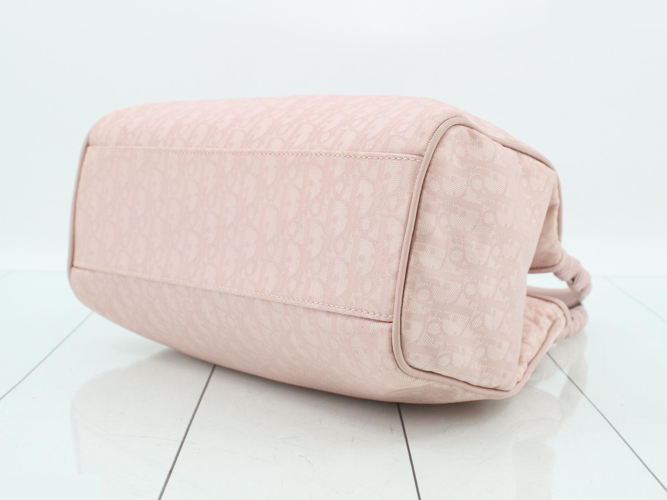 Trotter Tote Bag, Canvas/Leather, Pink — view 6
