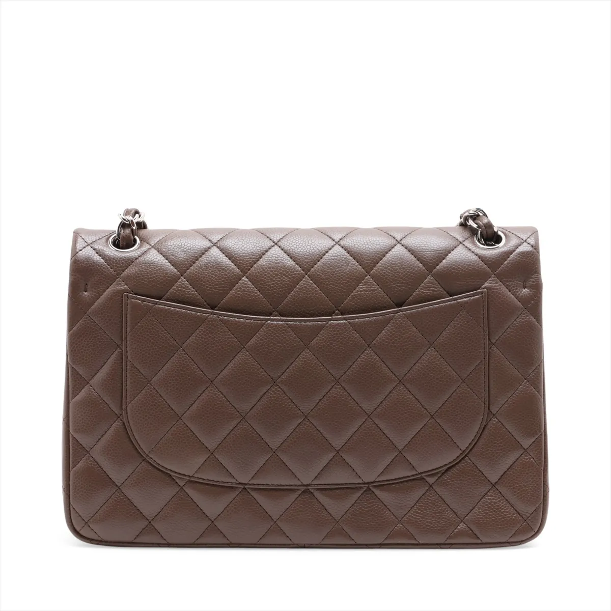 [Individually packaged] Chanel Large Matelassé 30 Caviar Skin Double Flap Double Chain Bag, Brown, Silver Hardware, 16710538, Serial Number 16-series, A58600 — view 2