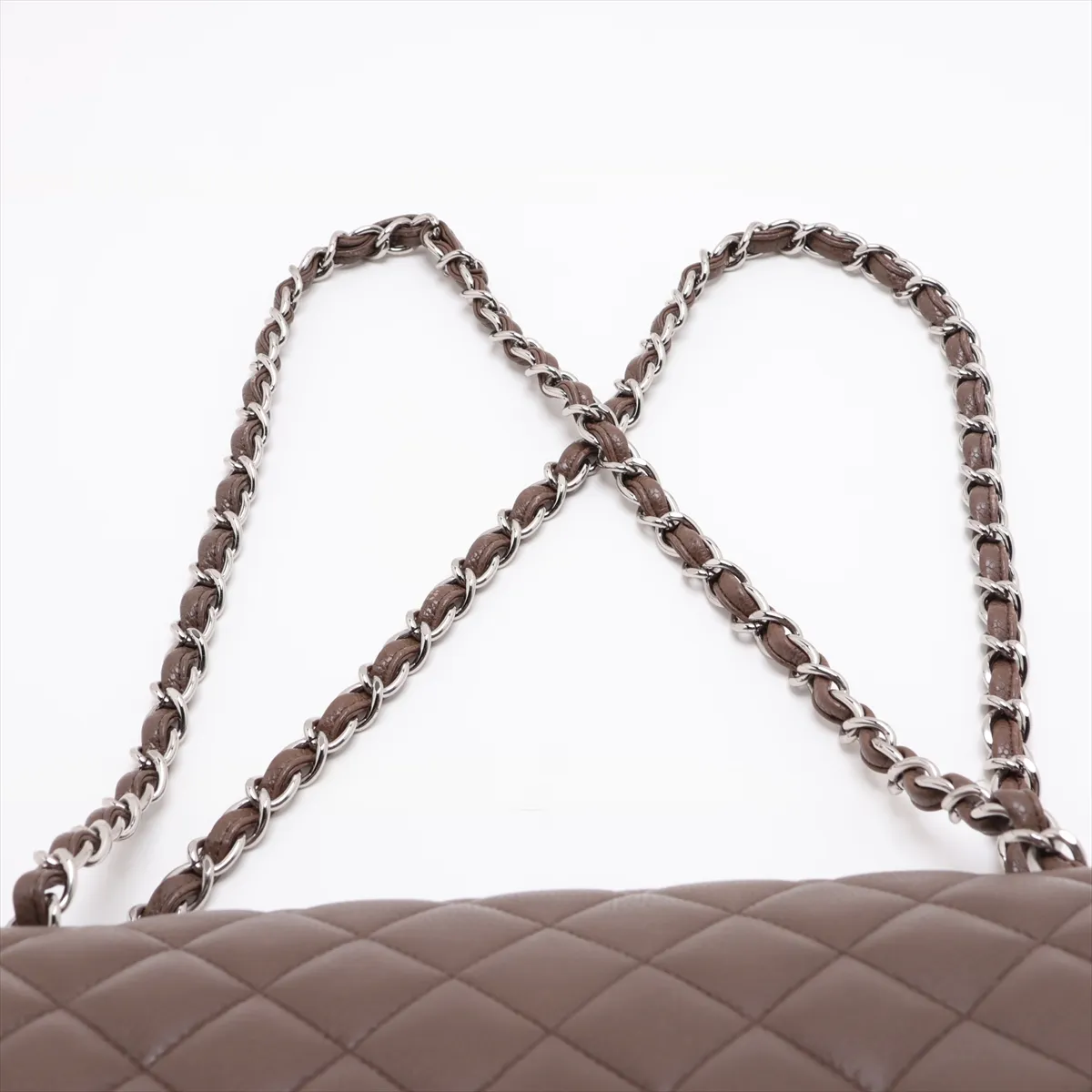 [Individually packaged] Chanel Large Matelassé 30 Caviar Skin Double Flap Double Chain Bag, Brown, Silver Hardware, 16710538, Serial Number 16-series, A58600 — view 6