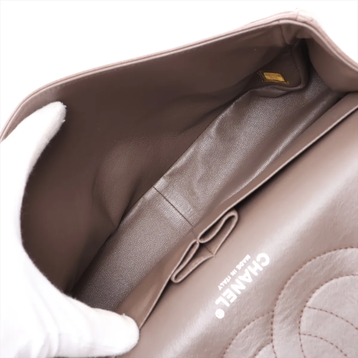 [Individually packaged] Chanel Large Matelassé 30 Caviar Skin Double Flap Double Chain Bag, Brown, Silver Hardware, 16710538, Serial Number 16-series, A58600 — view 7