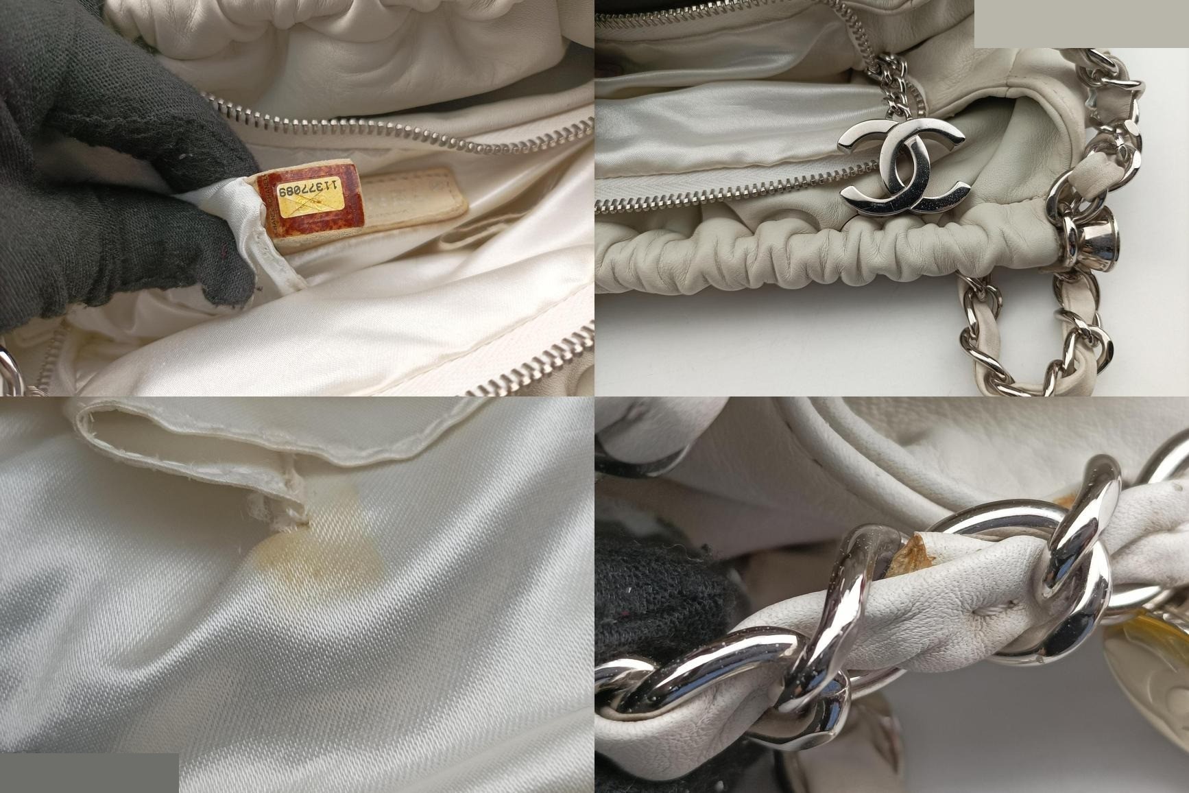 Perforated chain leather white — view 8