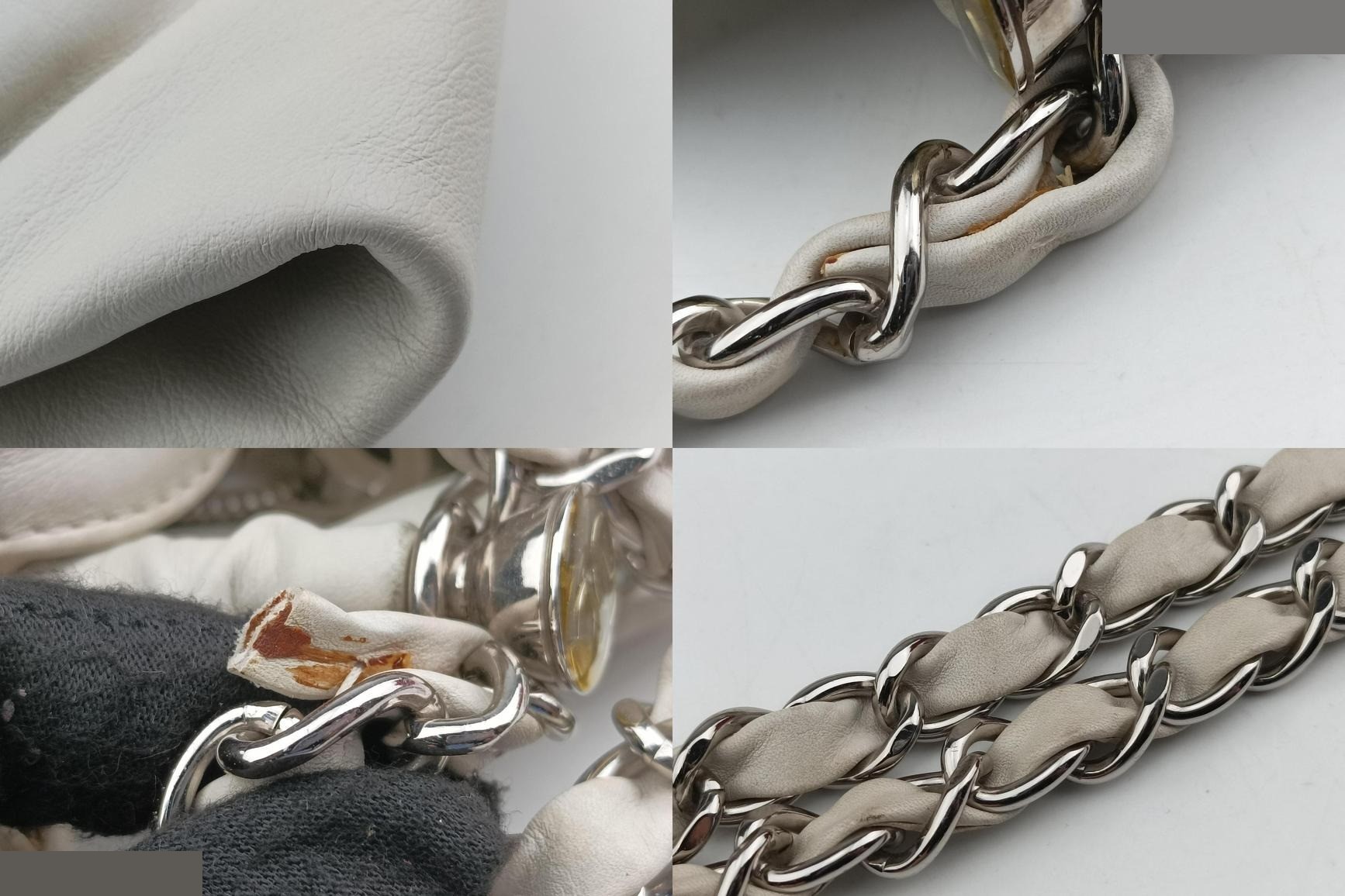 Perforated chain leather white — view 10